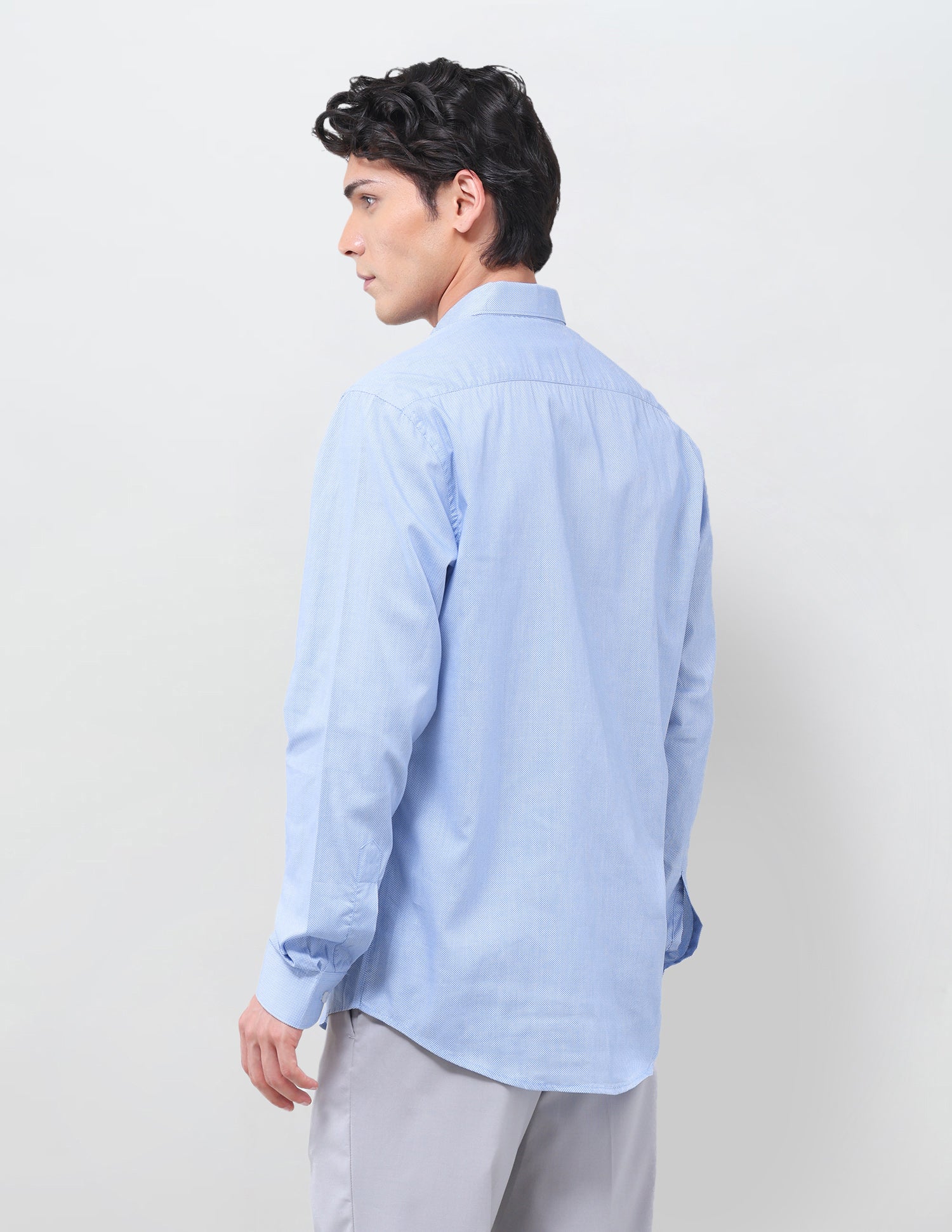 All-Over Micro Printed Poplin Shirt Blue - U.S. Polo Assn. India | Large