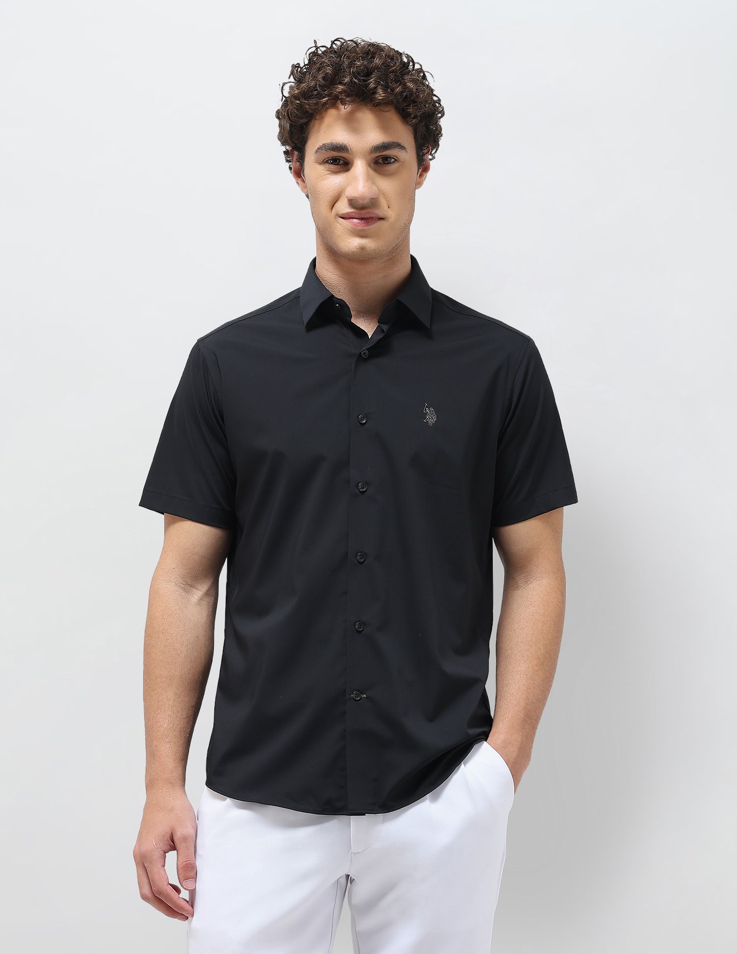 Solid Regular Fit Shirt Navy - U.S. Polo Assn. India | Large