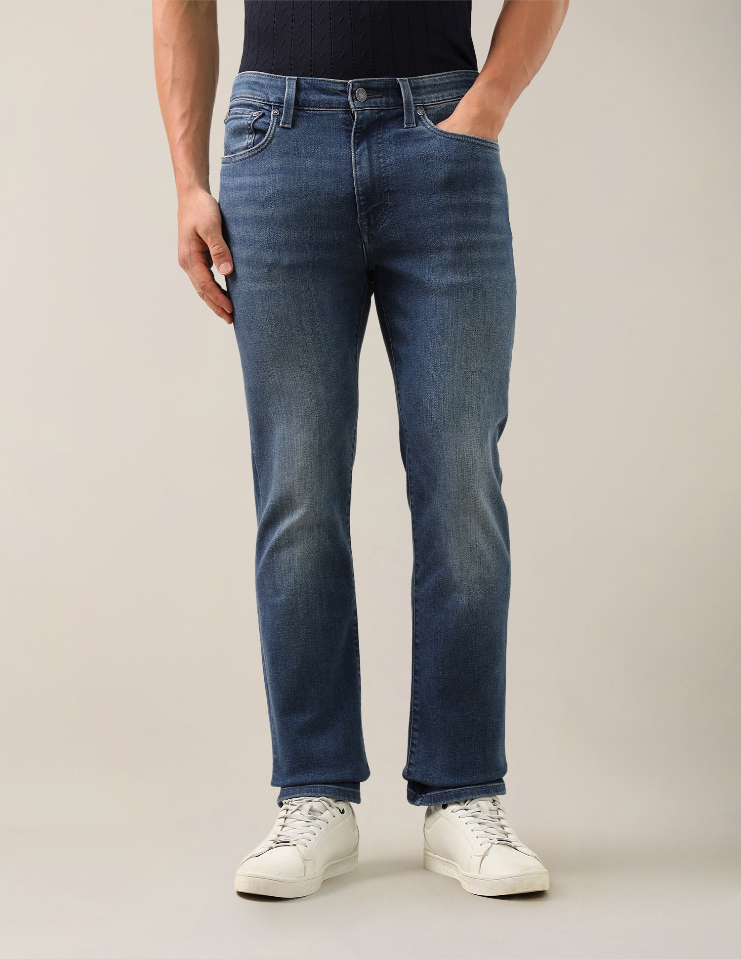 Harold Slim Straight Fit Blue Jeans Blue - U.S. Polo Assn. India | Large