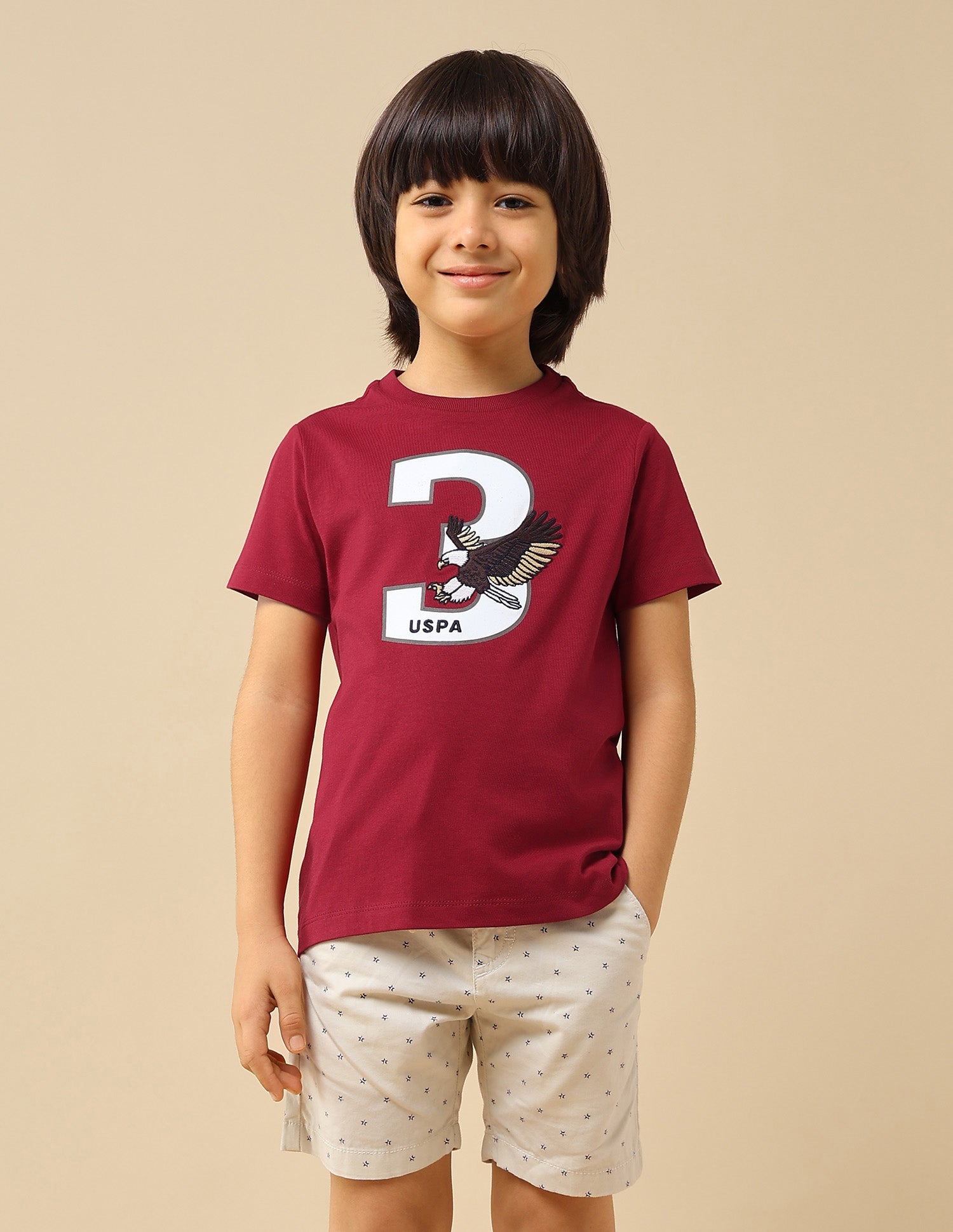 Boys Brand Appliqued Mini Me T-Shirt Red - U.S. POLO ASSN. | Large