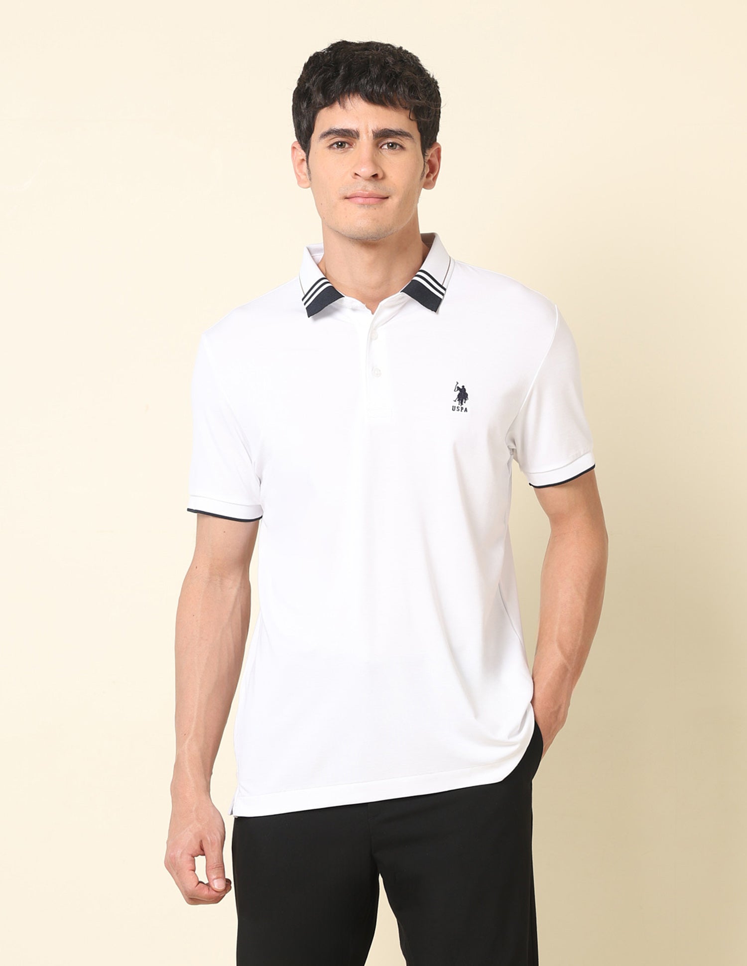 Solid Gentleman's Club Polo Shirt White - U.S. Polo Assn. India | Large
