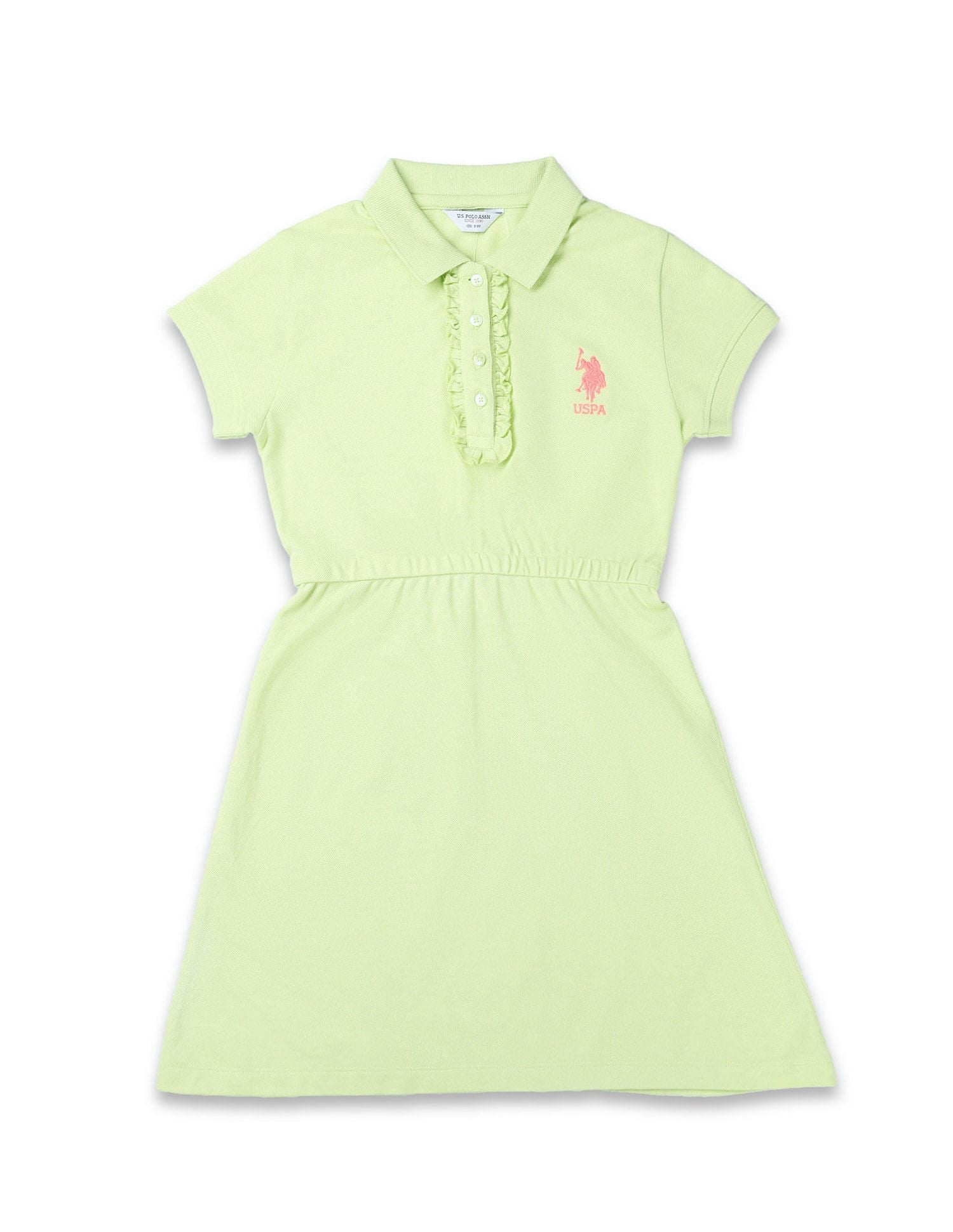 Girls Cinched Waist Polo Dress Yellow - U.S. POLO ASSN. | Large