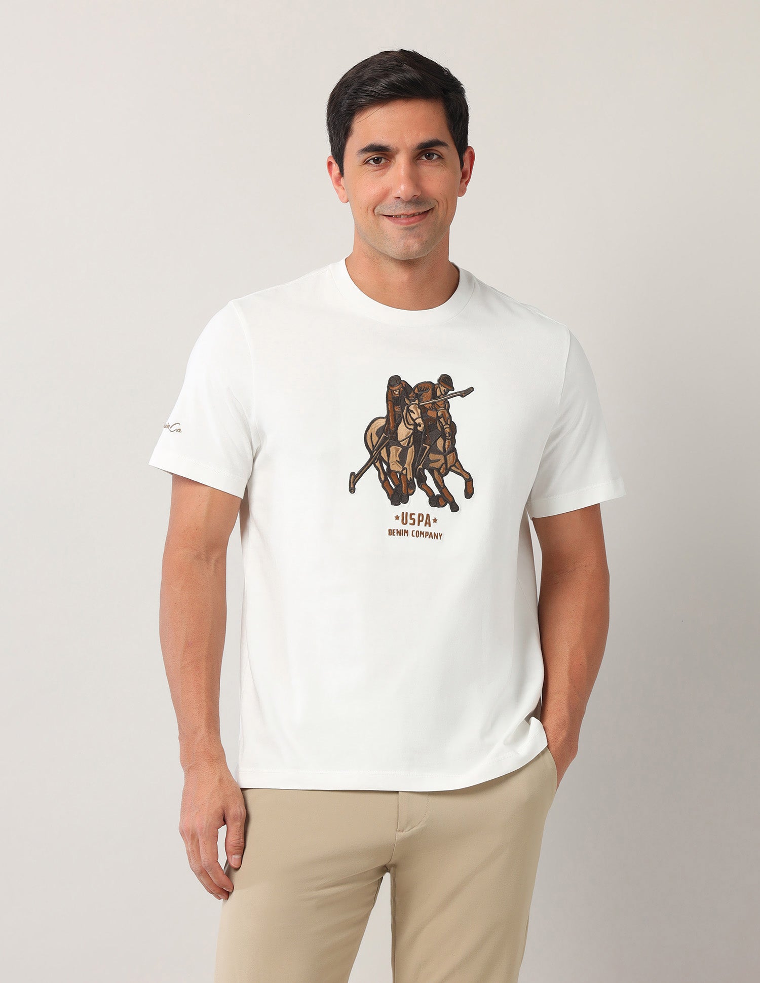 Pure Cotton Americana T-Shirt Ivory - U.S. Polo Assn. India | Large