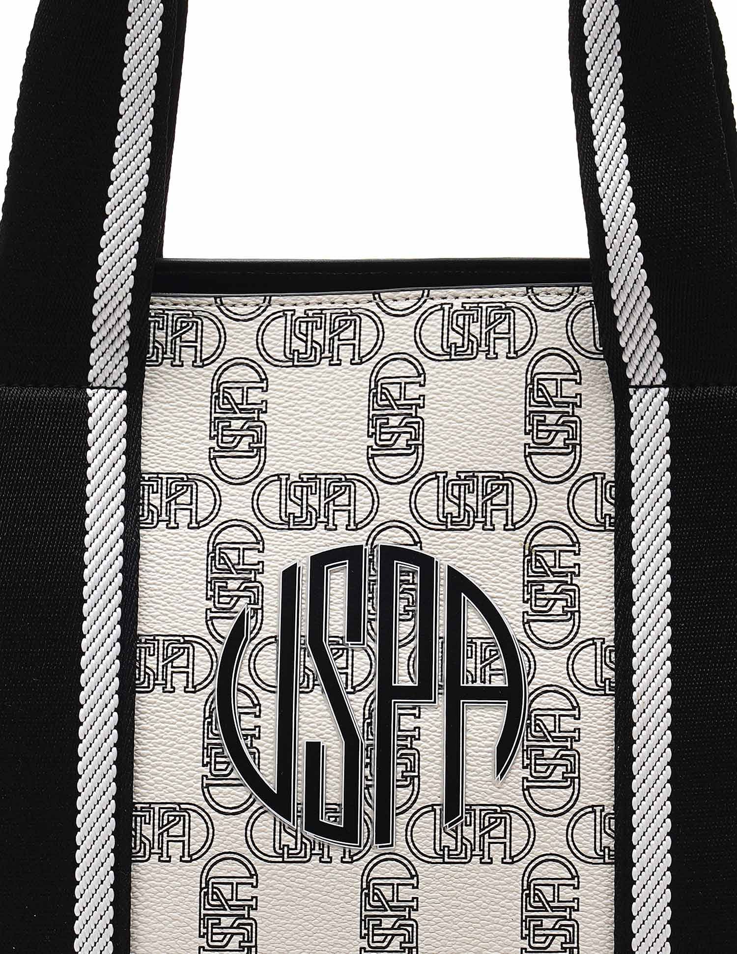 Monogram Mendy Satchel Bag Off White - U.S. POLO ASSN. | Large