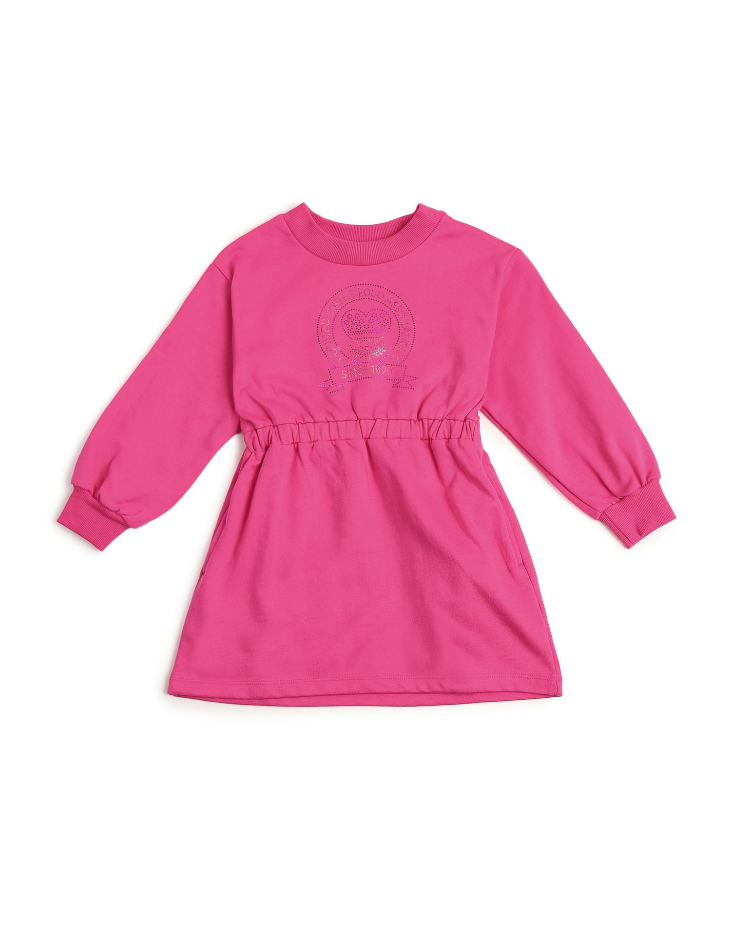 Girls Flared Polo Dress Rasberry Pink - U.S. POLO ASSN. | Large