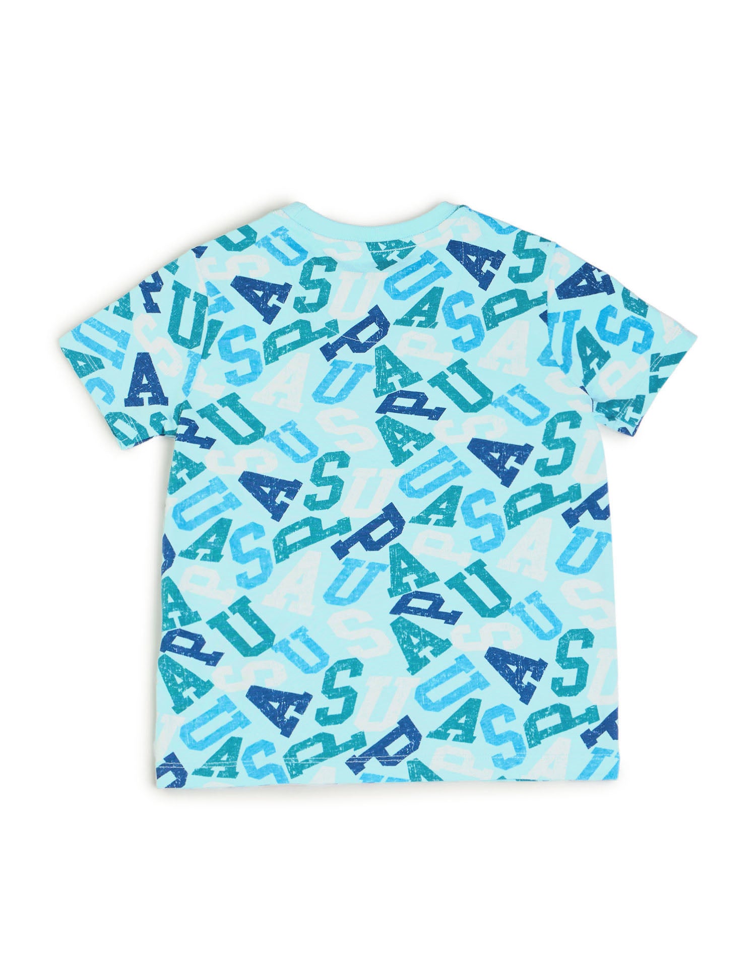 Boys Brand Printed Regular Fit T-Shirt Light Blue - U.S. POLO ASSN. | Large