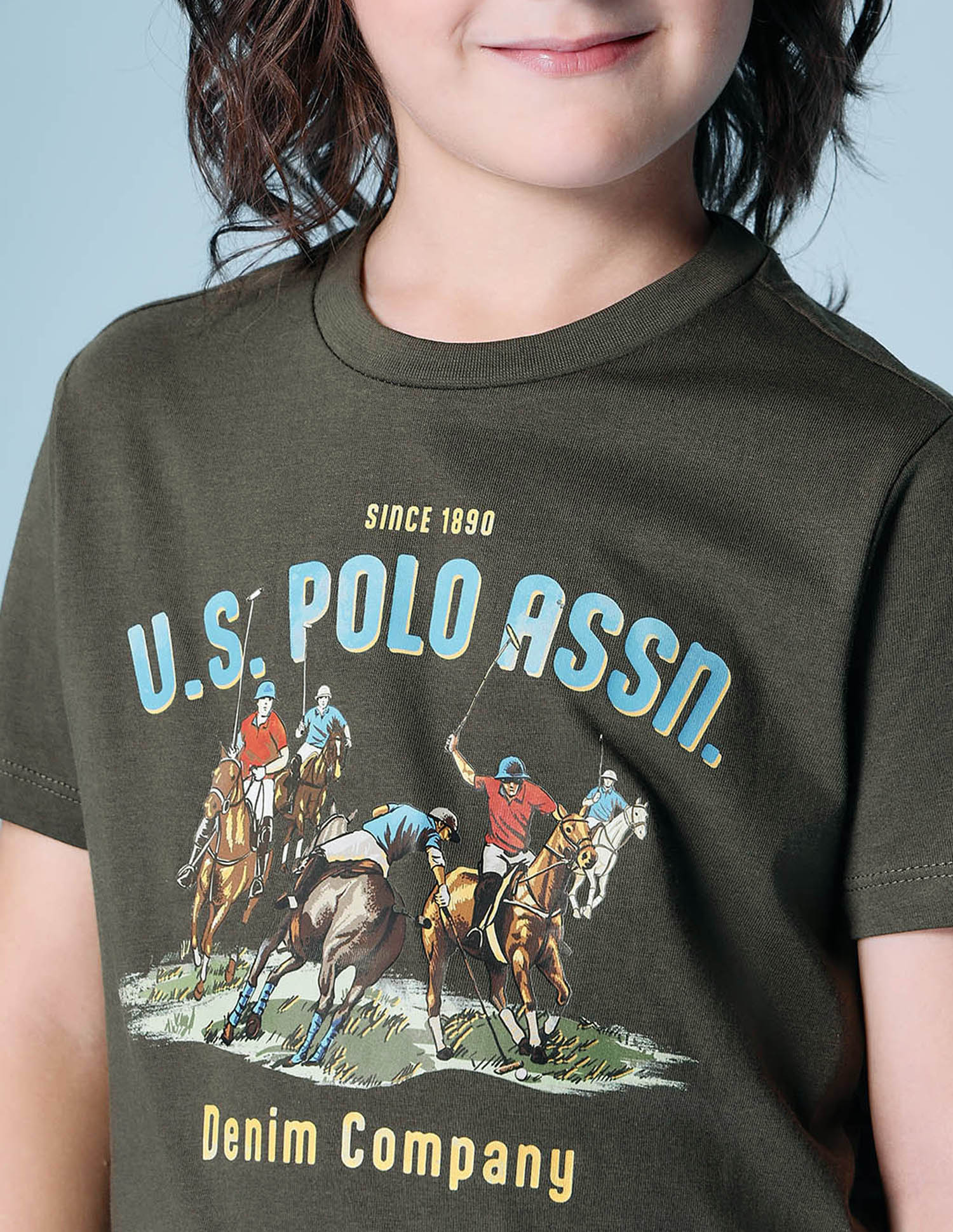 Boys Brand Printed Regular Fit T-Shirt Navy - U.S. POLO ASSN. | Large