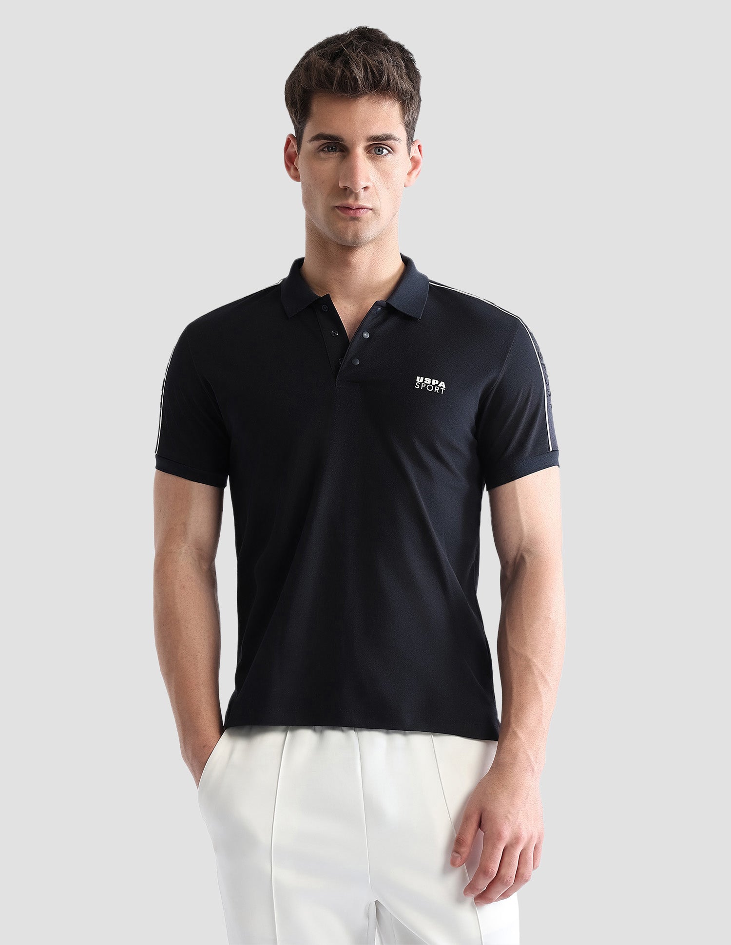 Solid Regular Fit Active Polo Shirt Navy - U.S. POLO ASSN. | Large