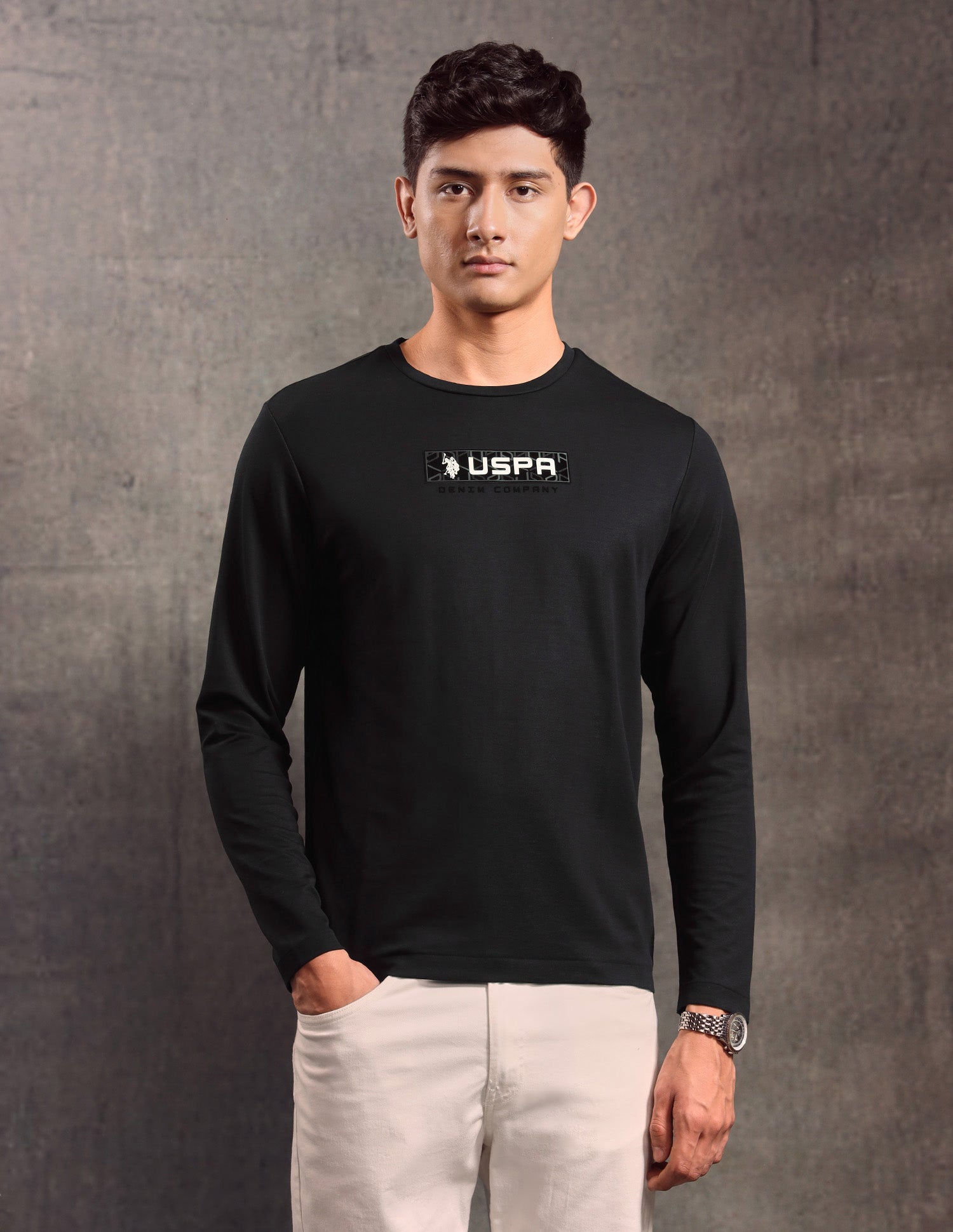 Solid Regular Fit T-shirt Black - U.S. POLO ASSN. | Large