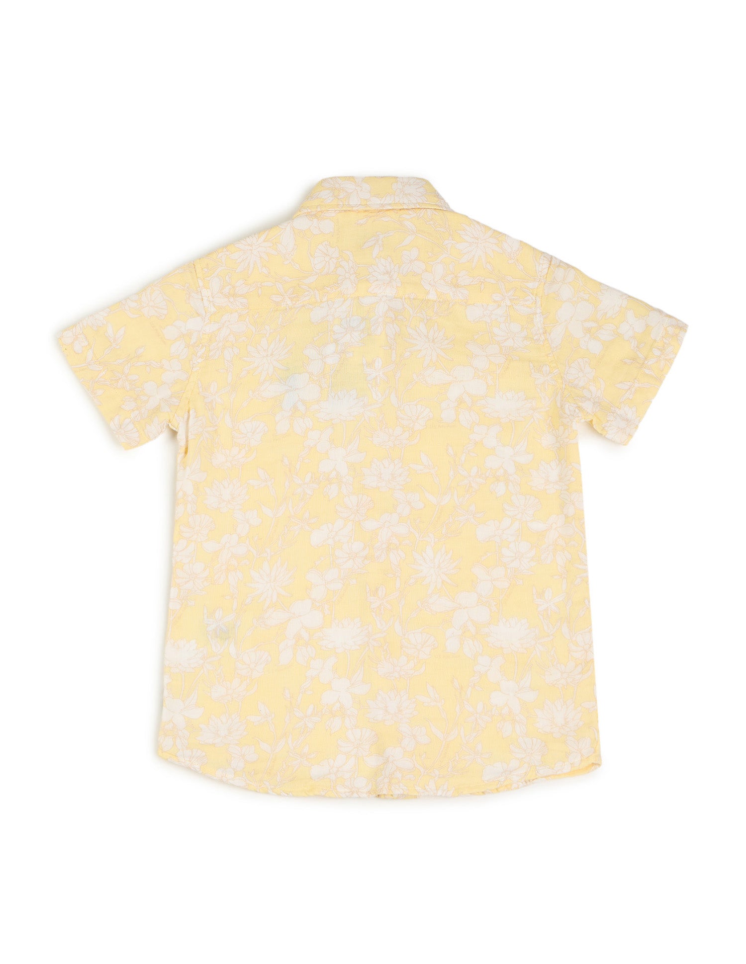 Boys Floral Printed Pure Cotton Shirt Yellow - U.S. POLO ASSN. | Large