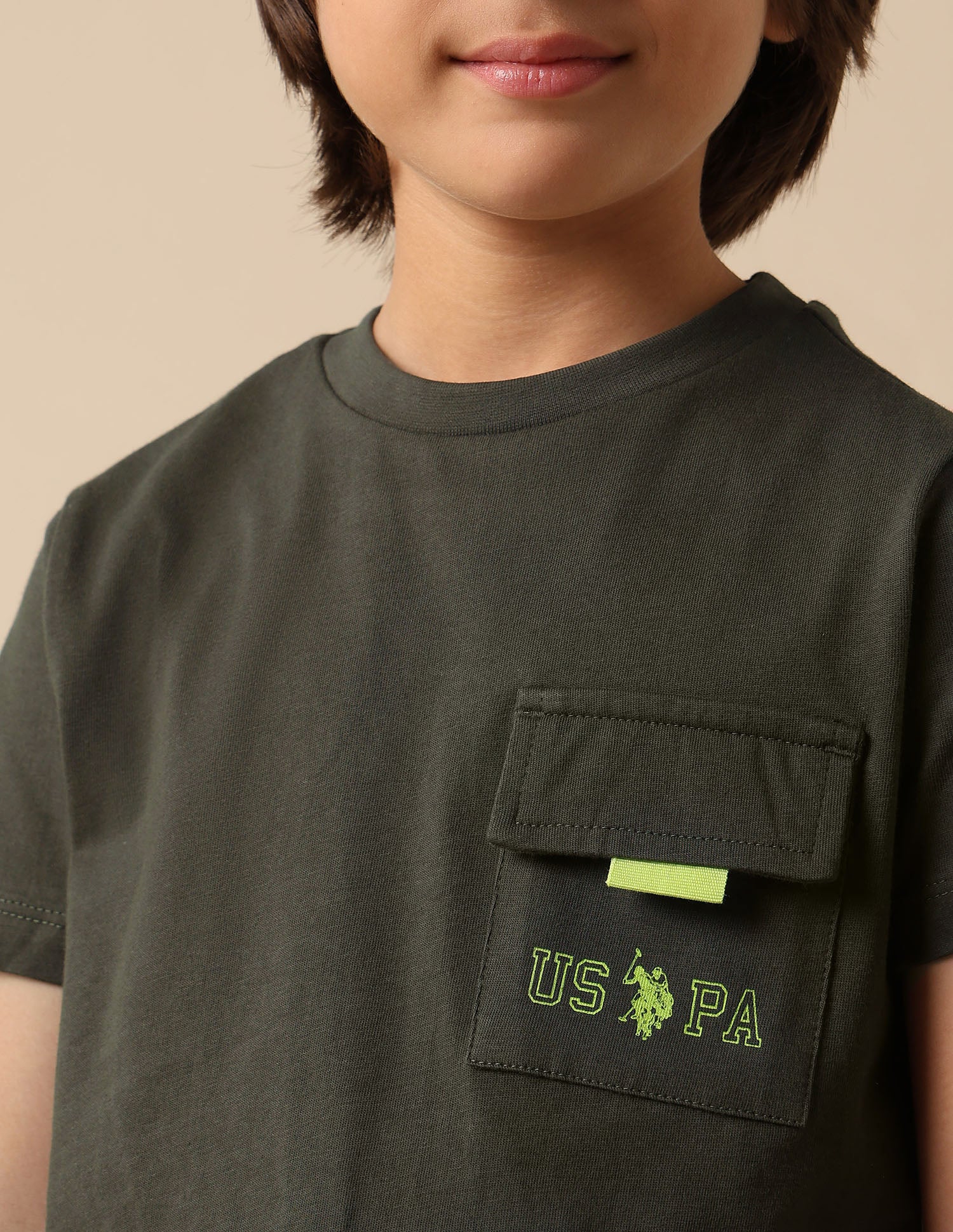 Boys Pure Cotton Regular Fit T Shirt Olive - U.S. POLO ASSN. | Large