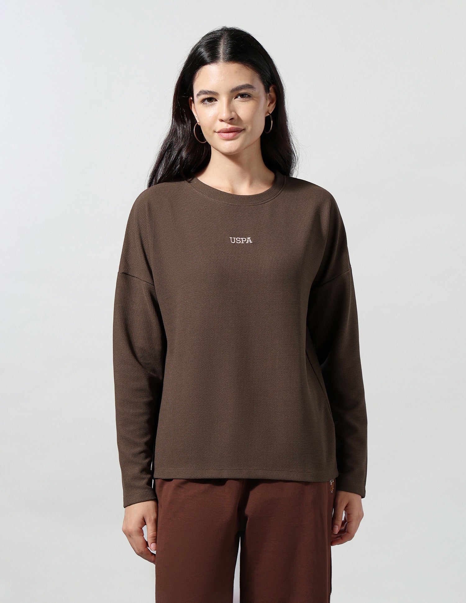 Solid Regular Fit T-Shirt Brown - U.S. Polo Assn. India | Large