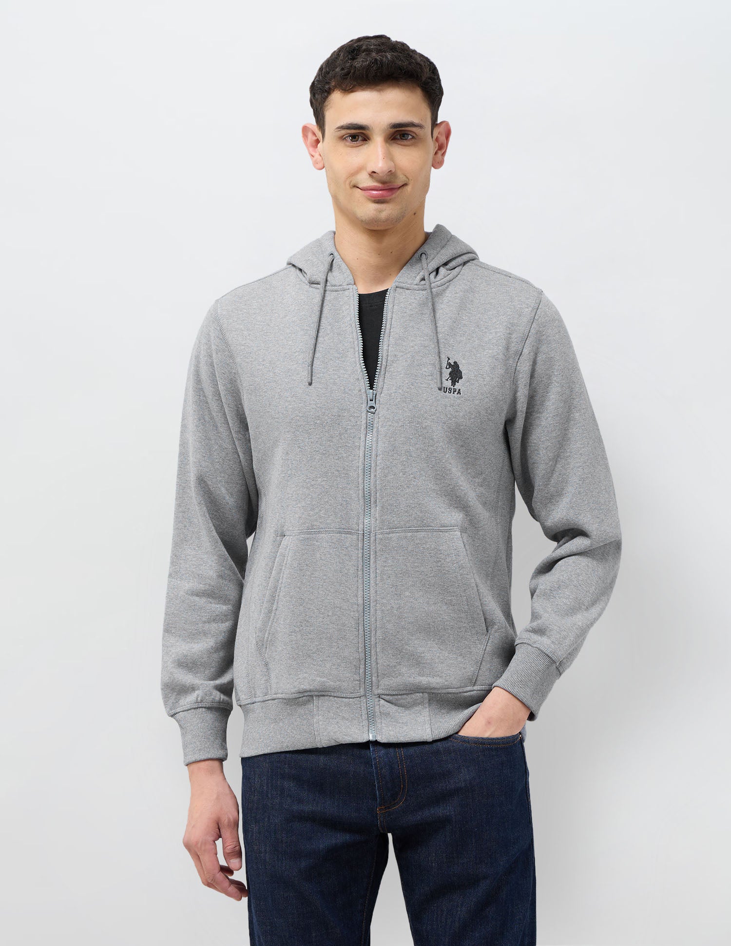Heathered Regular Fit Sweatshirt Grey - U.S. POLO ASSN. | Large