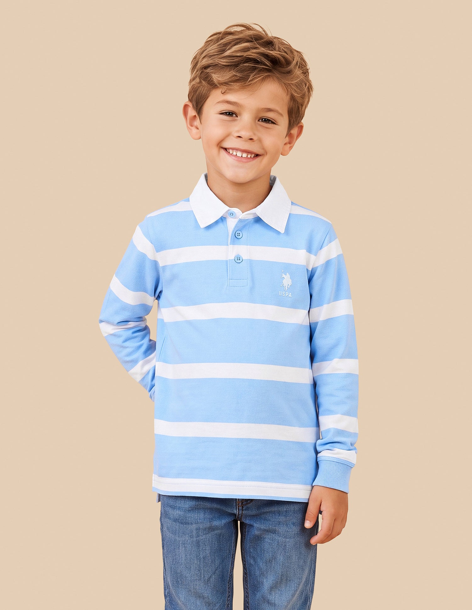 Horizontal Striped Regular Fit Polo Shirt Blue - U.S. Polo Assn. India | Large