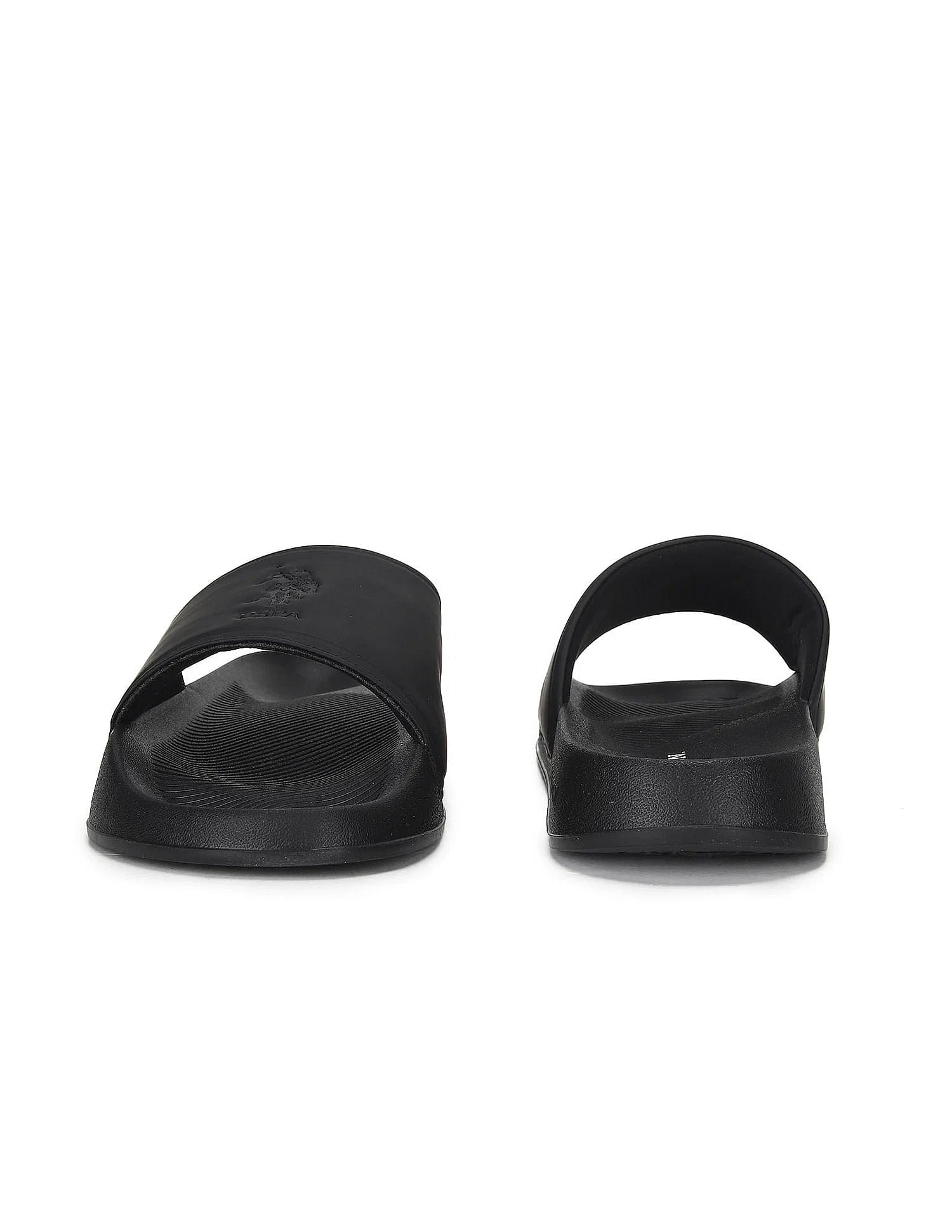 Men Debossed Monogram Specter 6.0 Slides Black - U.S. Polo Assn. India | Large