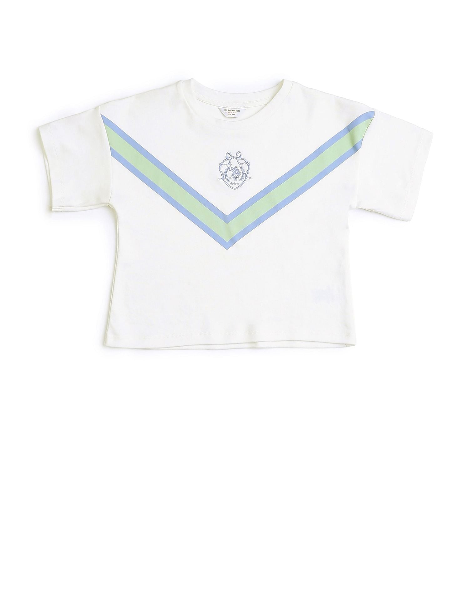 Girls Varsity Style Brand Embroidered T-Shirt Off White - U.S. POLO ASSN. | Large