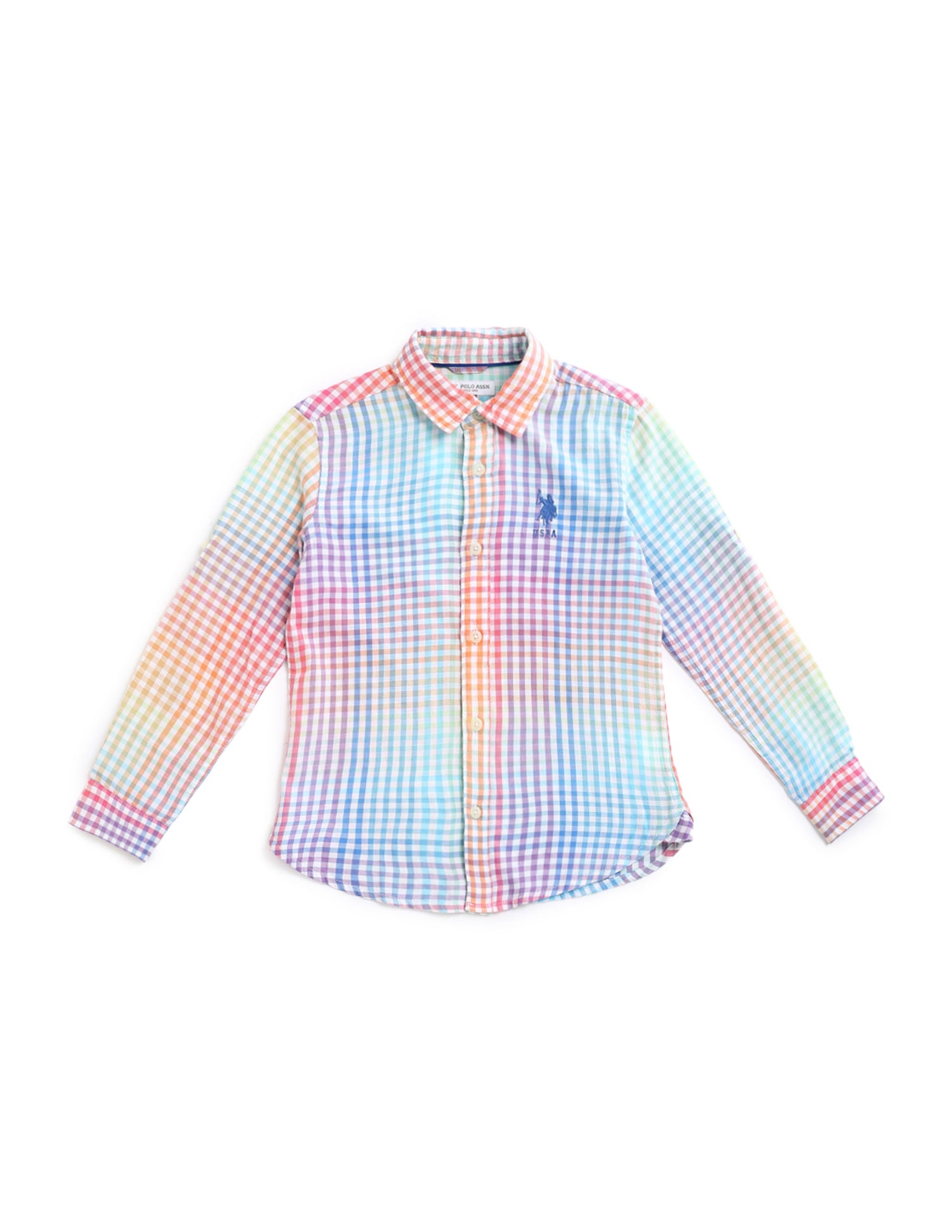 Boys Straight Fit Windowpane Checks Shirt Multi4 - U.S. POLO ASSN. | Large