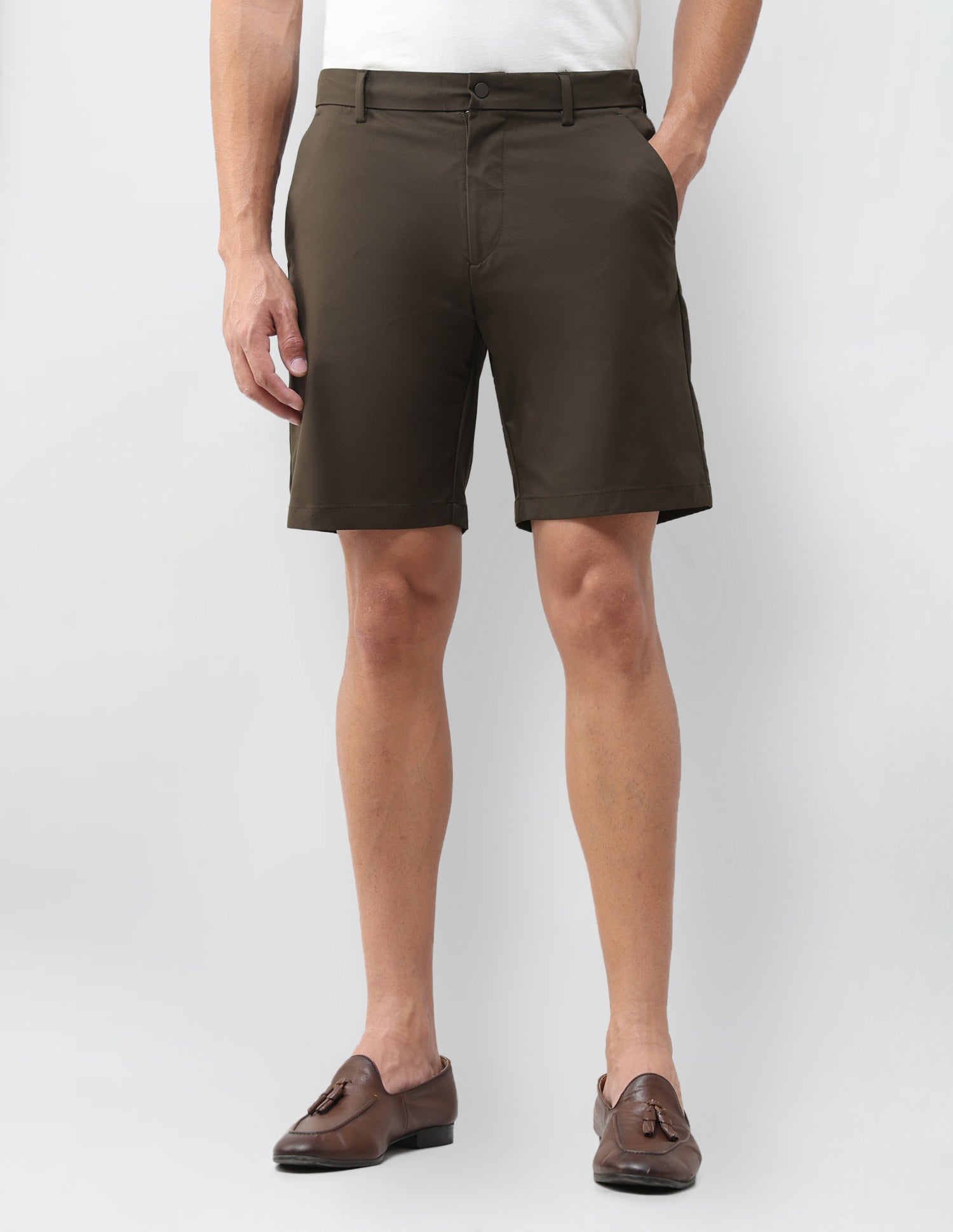 Mid Rise Slim Fit Shorts Choco - U.S. Polo Assn. India | Large