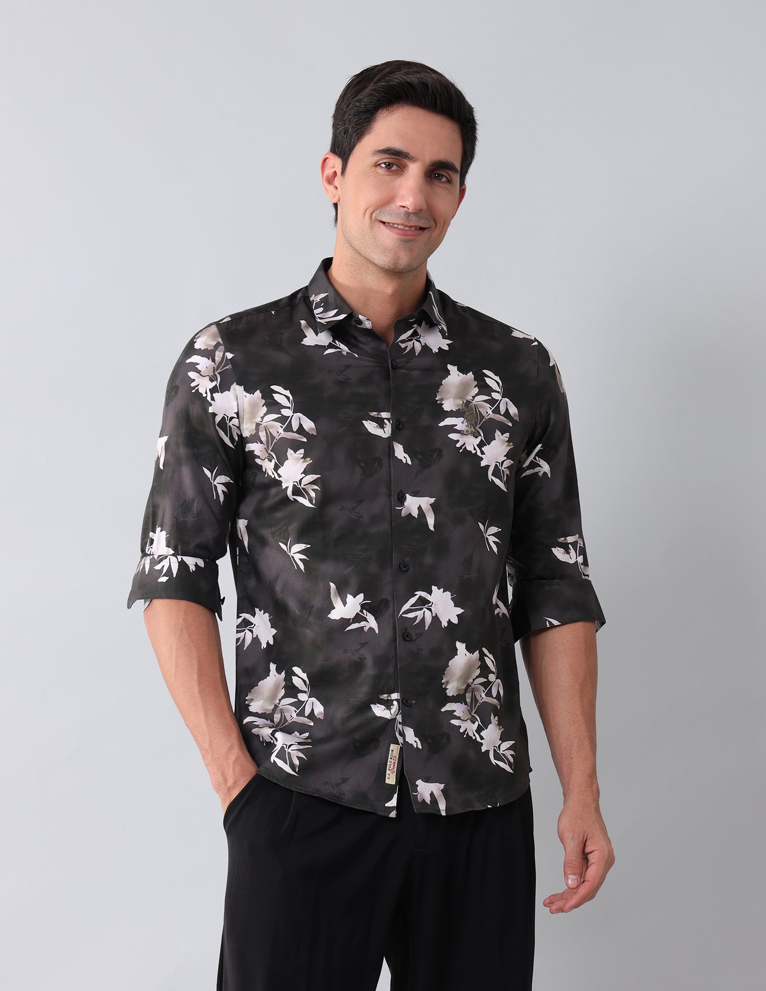 Floral Printed Regular Shirt Charcoal - U.S. Polo Assn. India | Large