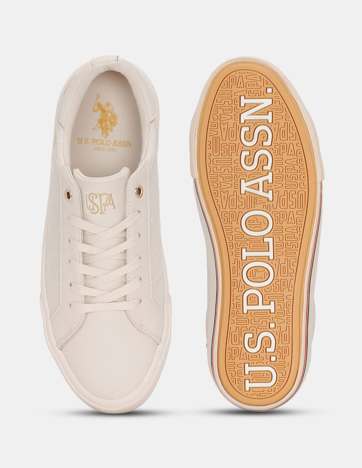 Heidi 2.0 Nude Quilting Detail Sneakers Shoes Nude - U.S. Polo Assn. India | Large