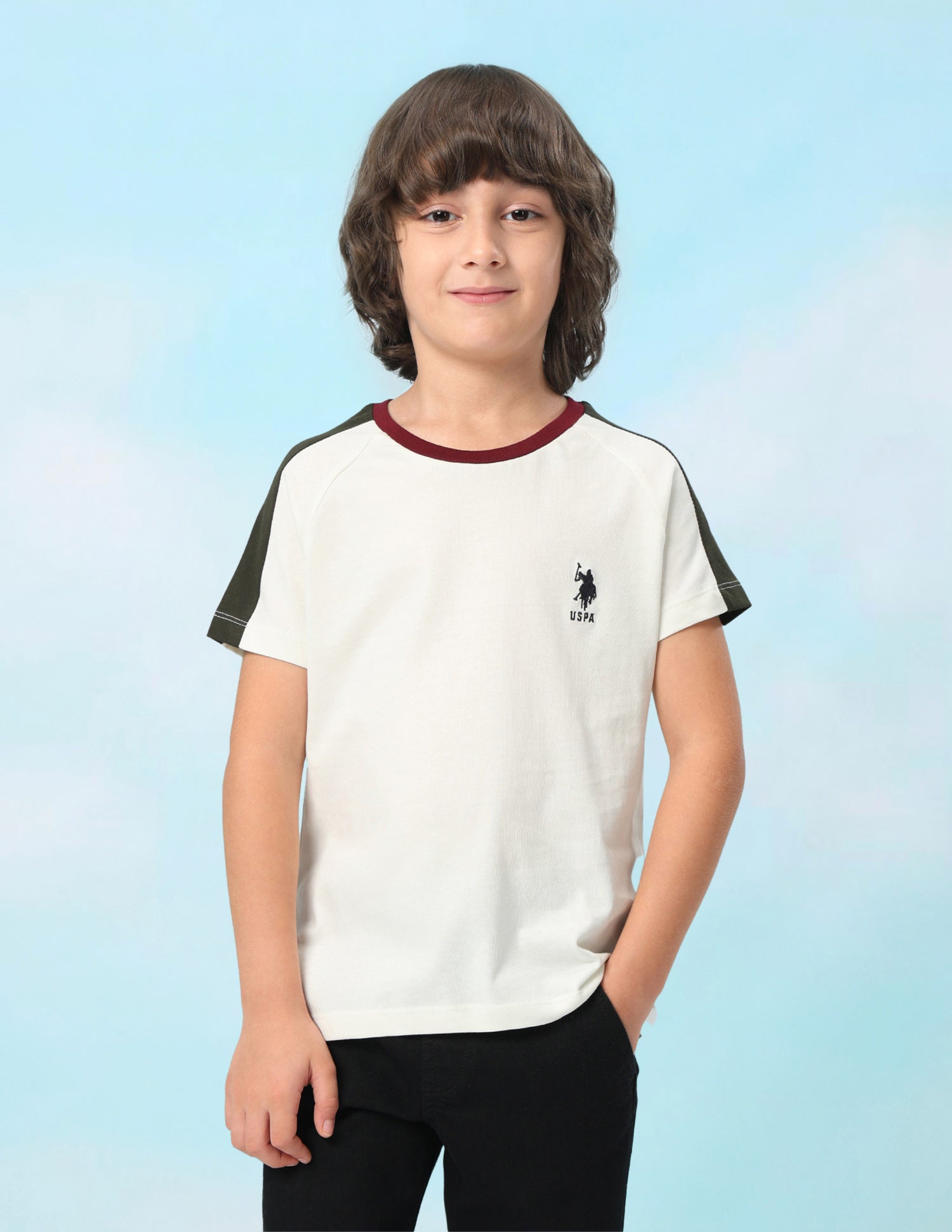 Solid Regular Fit T-Shirt Off White - U.S. Polo Assn. India | Large
