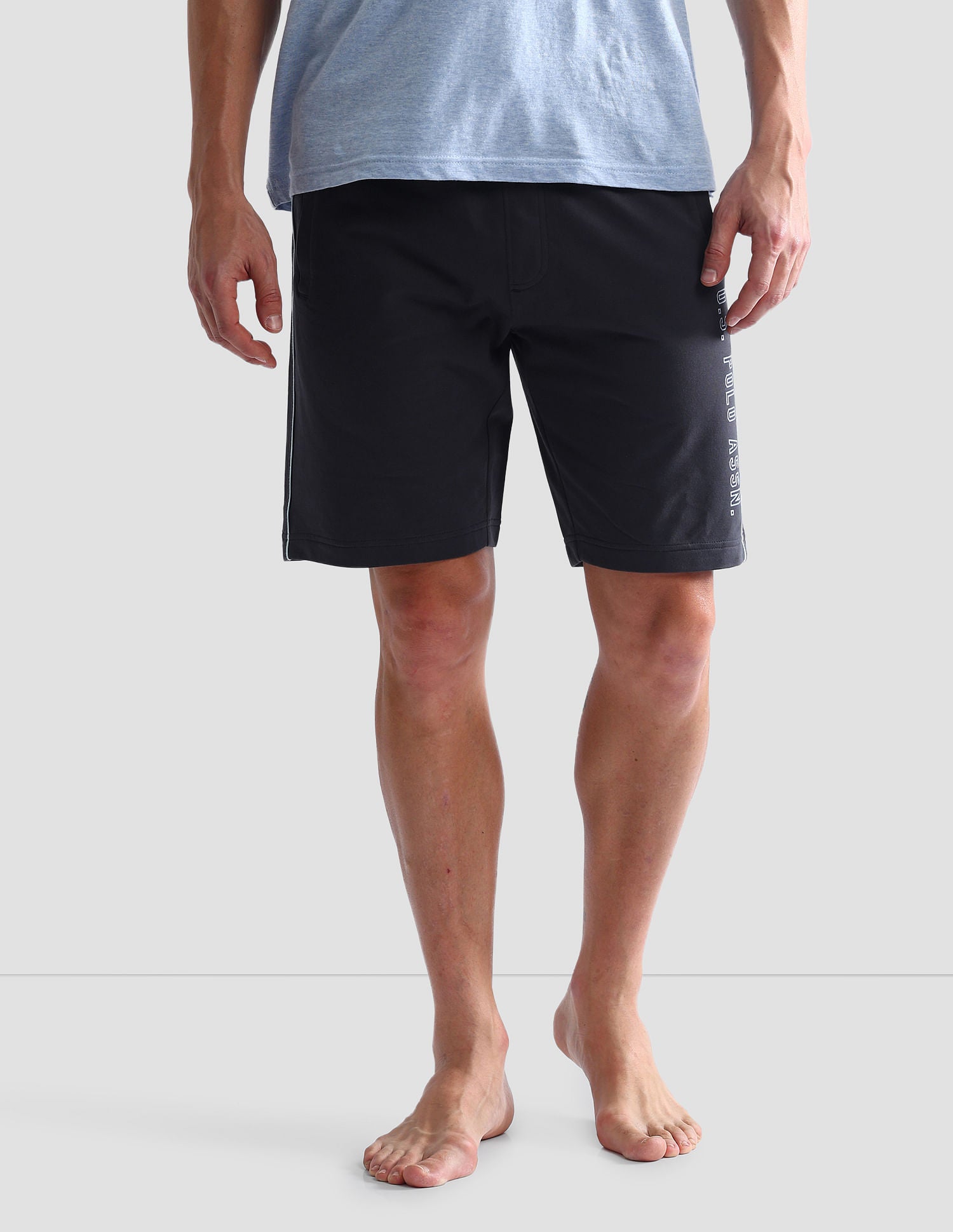 Mid Rise Contrast Piping OES05 Shorts - Pack Of 1 Grey - U.S. POLO ASSN. | Large