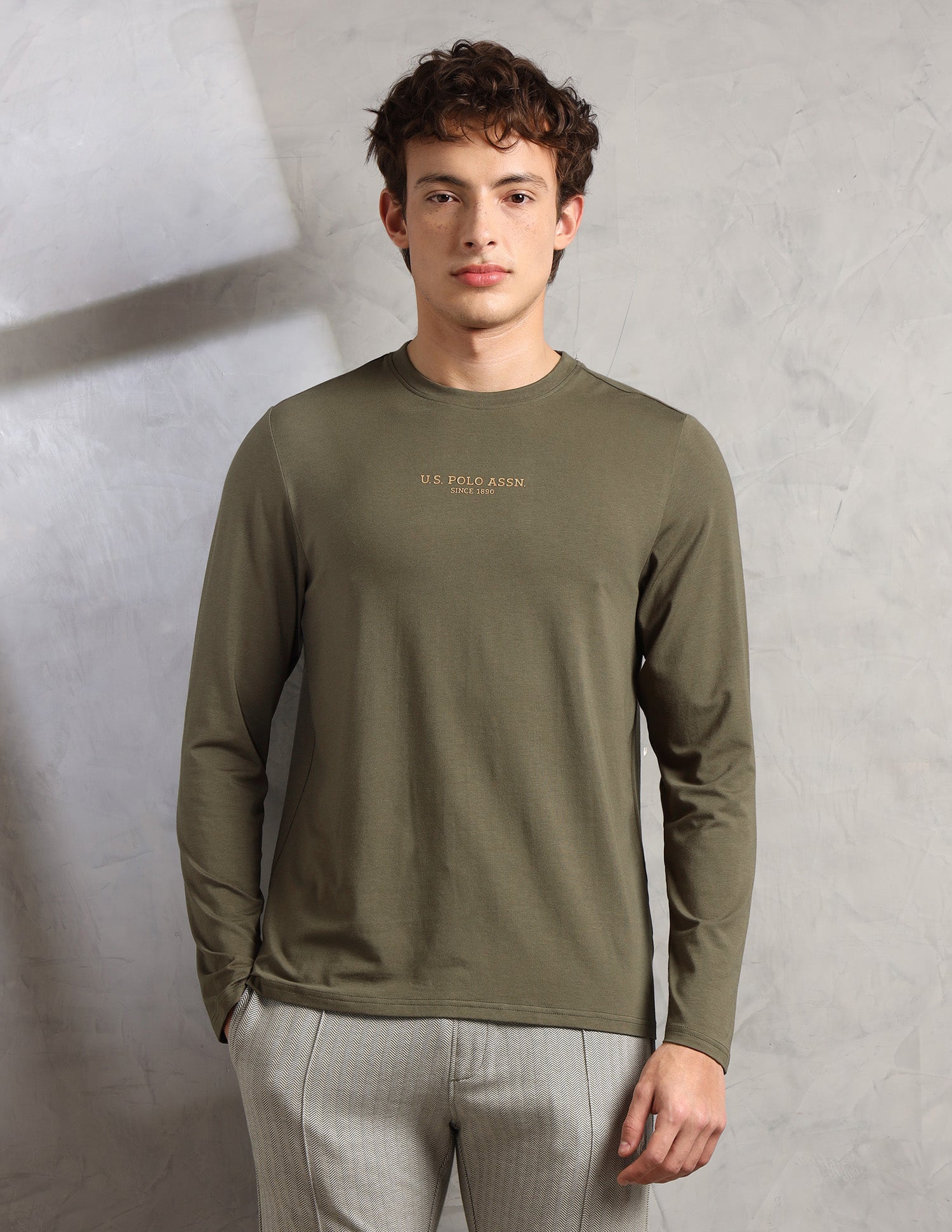 Brethable Full Sleeve PE006-PL Lounge T-Shirt - Pack Of 1 Ivy Green - U.S. Polo Assn. India | Large