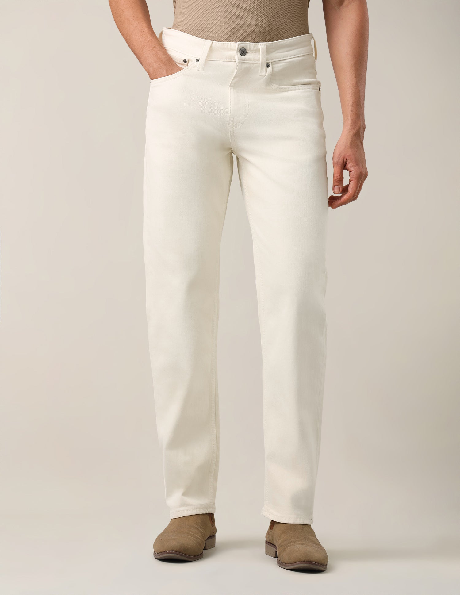 Shawn Relaxed Fit White Jeans Off White - U.S. Polo Assn. India | Large