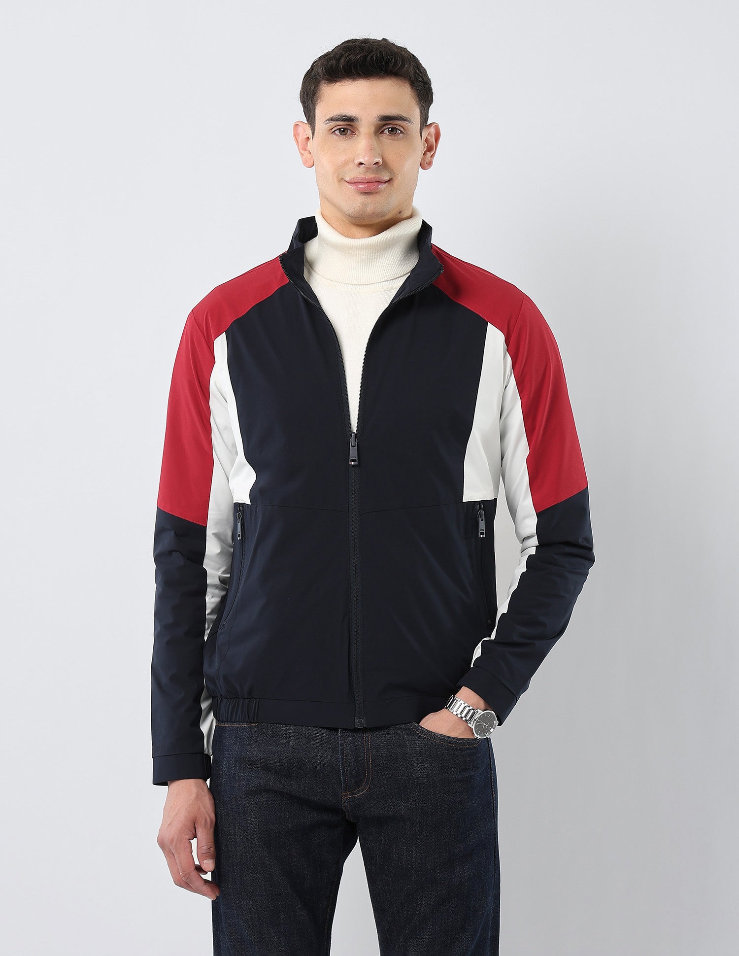 Colour Blocked Reversible Jacket Navy - U.S. POLO ASSN. | Large