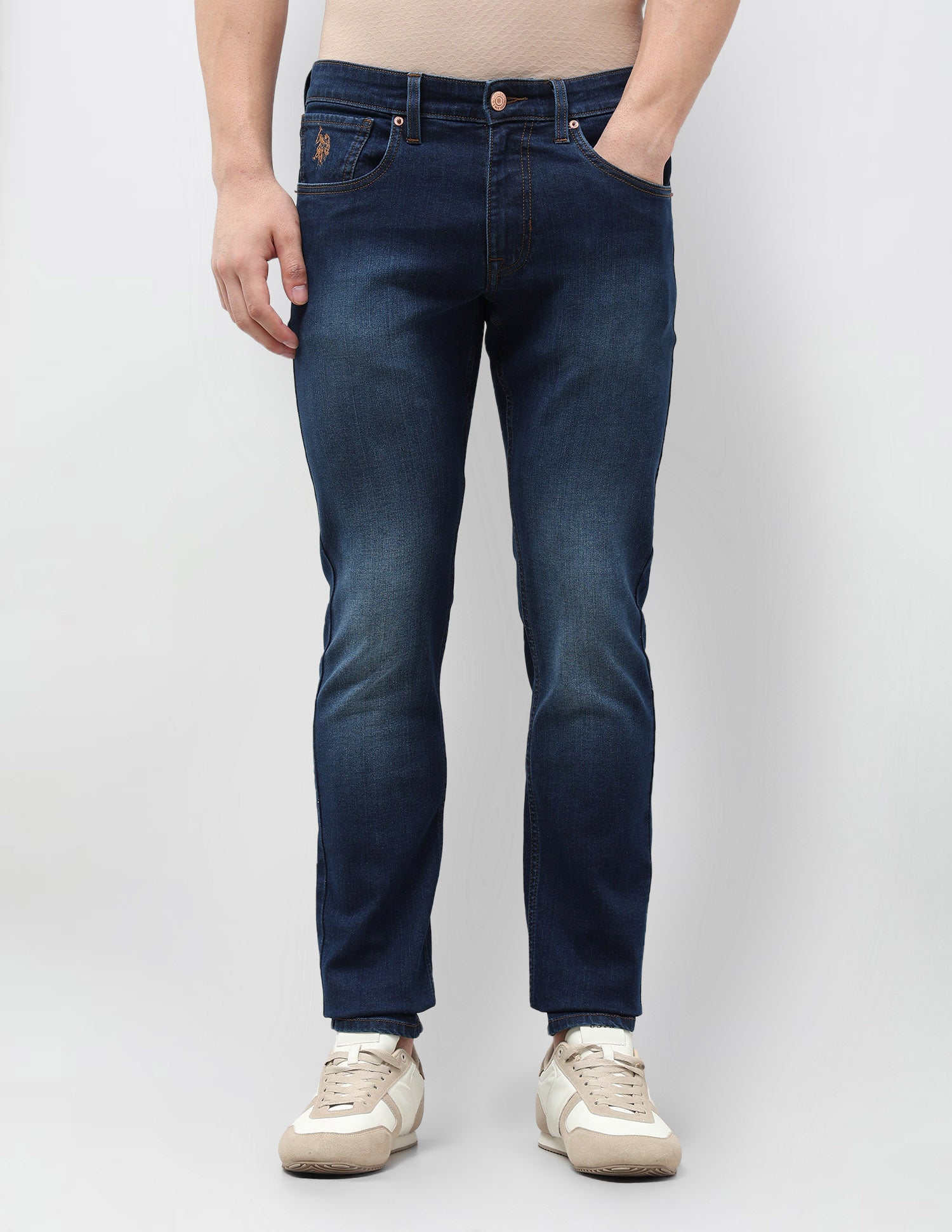 Brandon Slim Tapered Fit Mid Rise Jeans Indigo - U.S. POLO ASSN. | Large