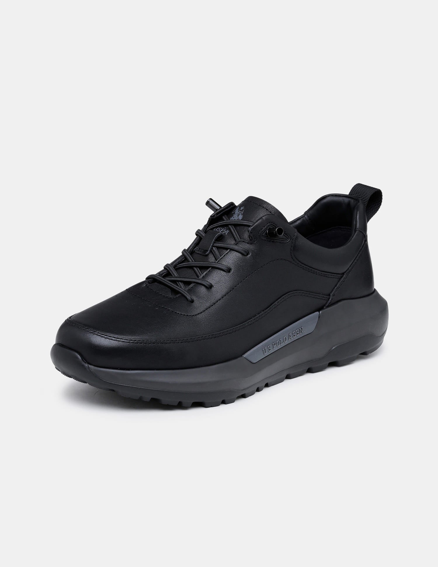Round Toe Lace Ups Ansel Sneakers Black - U.S. Polo Assn. India | Large