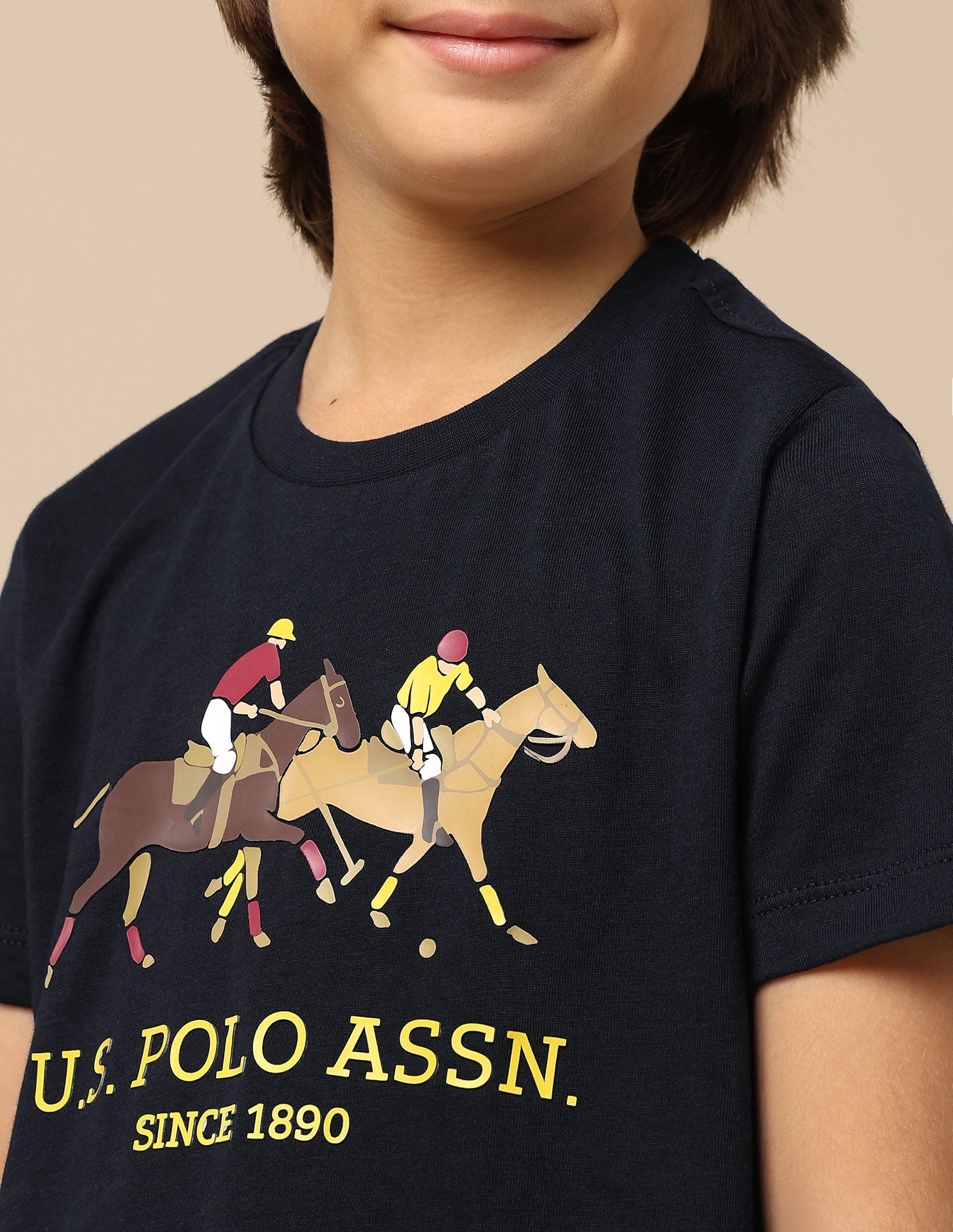 Boys Graphic Printed Regular Fit T-Shirt Navy - U.S. POLO ASSN. | Large