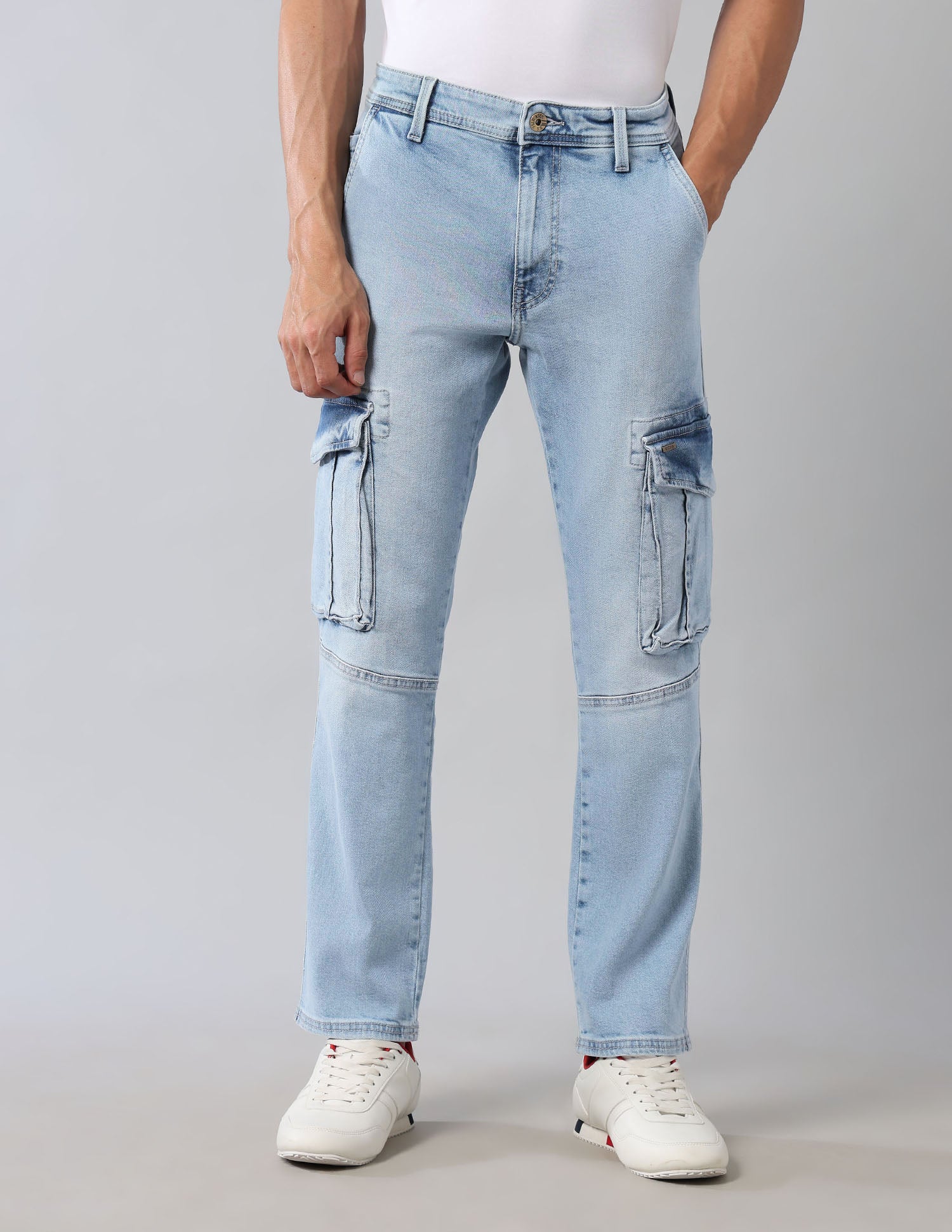 Harold Slim Straight Fit Blue Jeans Light Wash - U.S. Polo Assn. India | Large