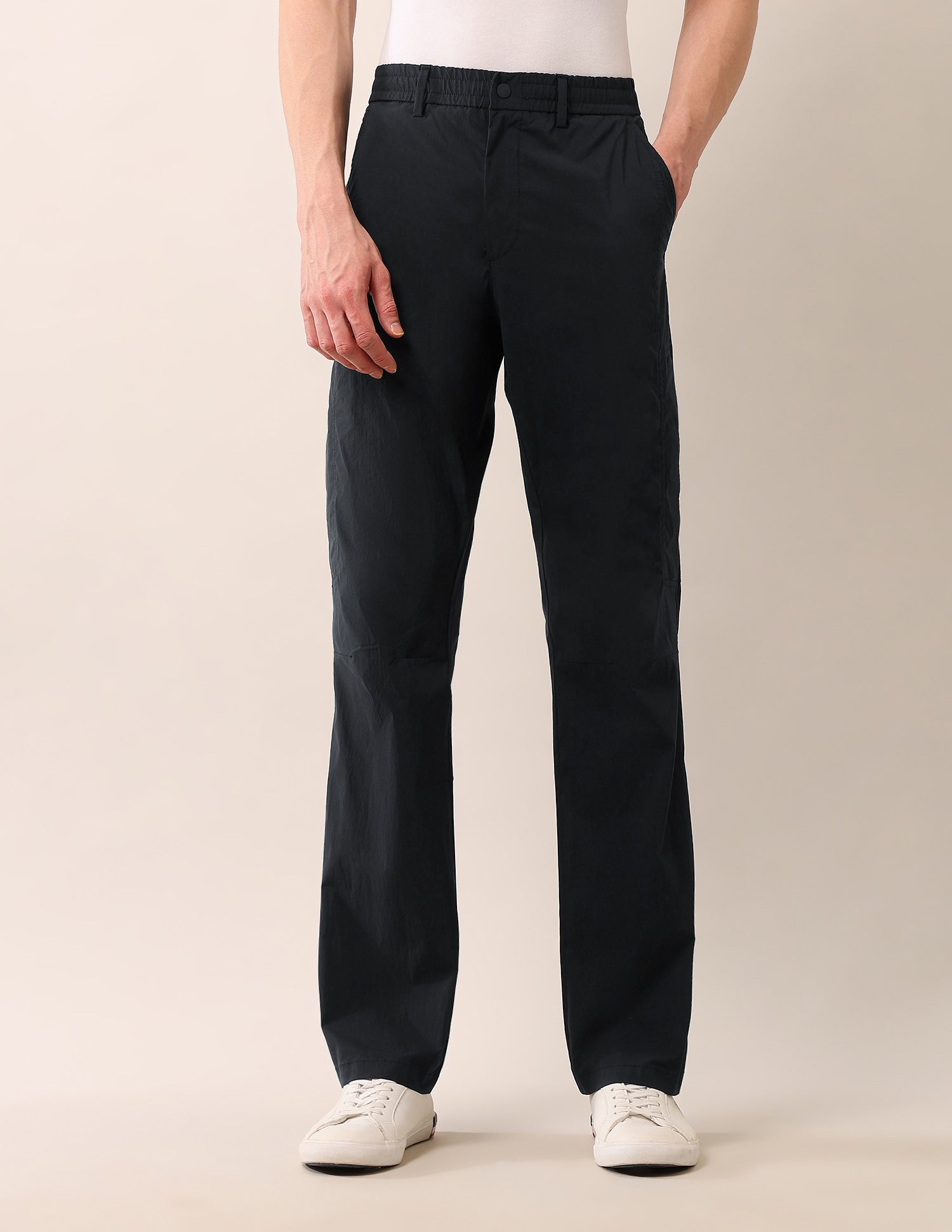 Mid Rise Riley Straight Fit Trousers Black - U.S. Polo Assn. India | Large