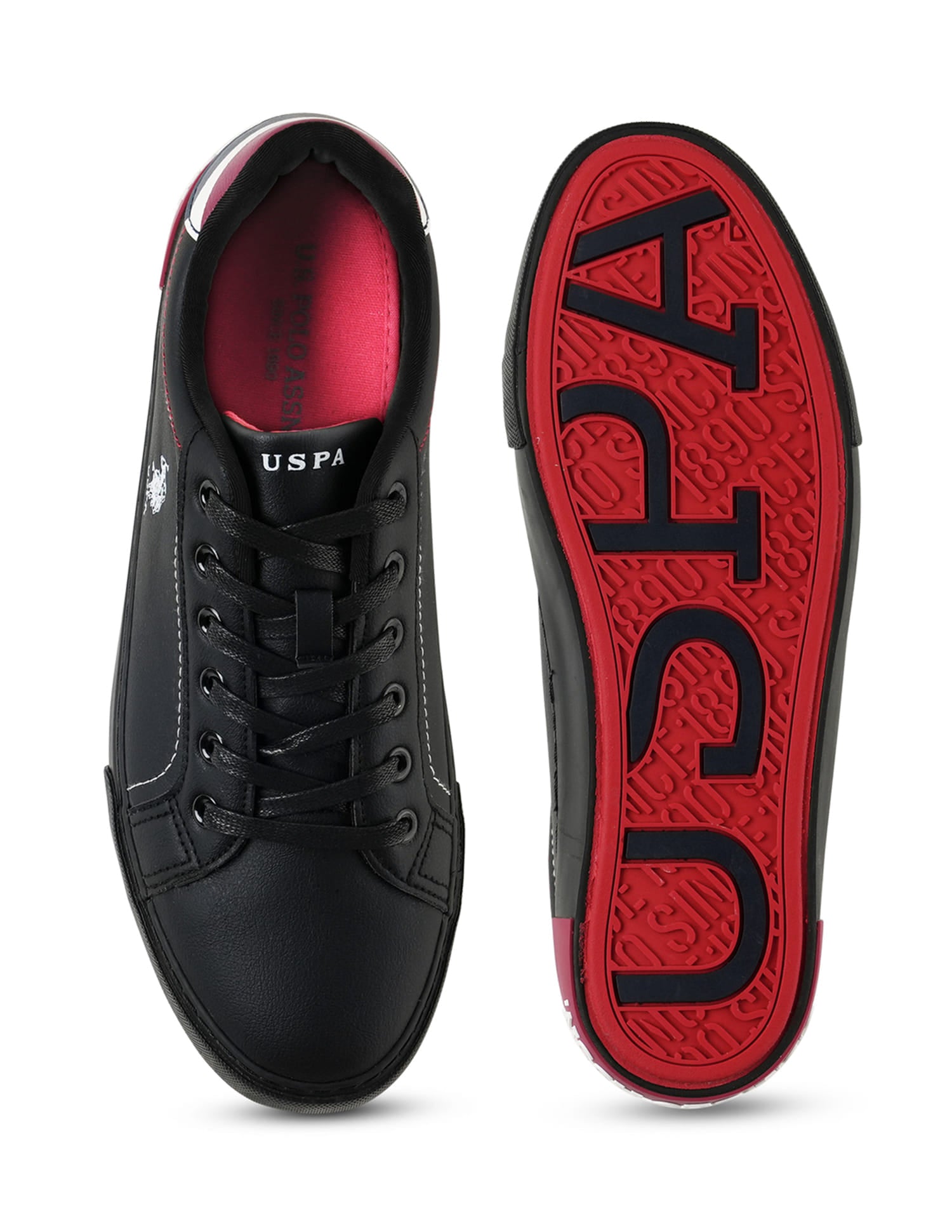 Men Solid Rojas 5.0 Sneakers Black - U.S. Polo Assn. India | Large