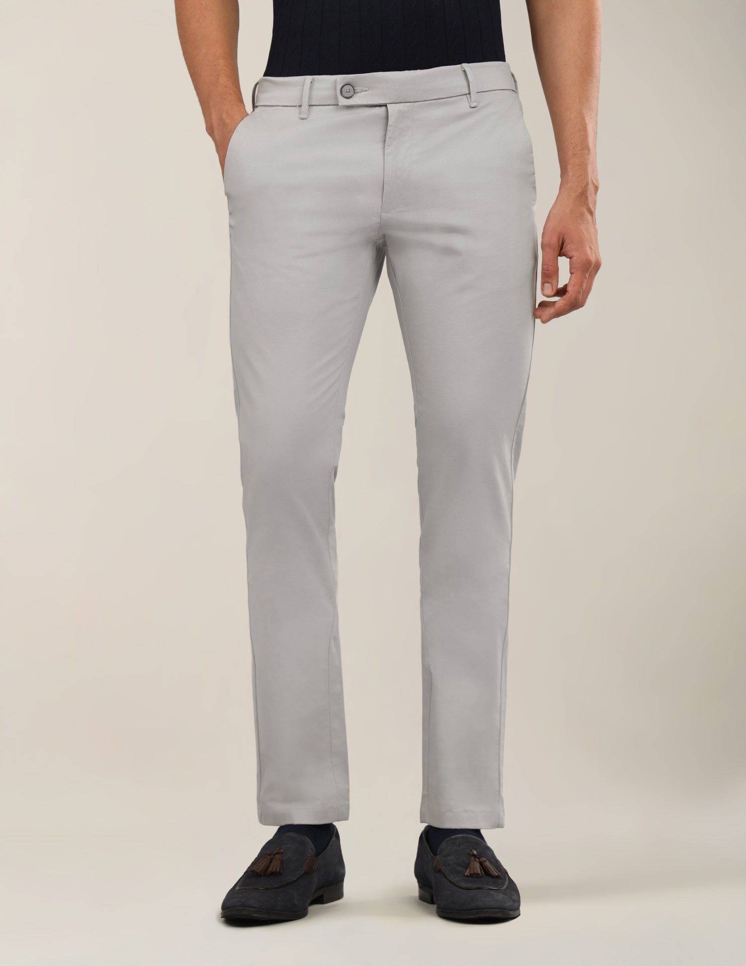 Textured Satin Trousers Grey - U.S. Polo Assn. India | Large