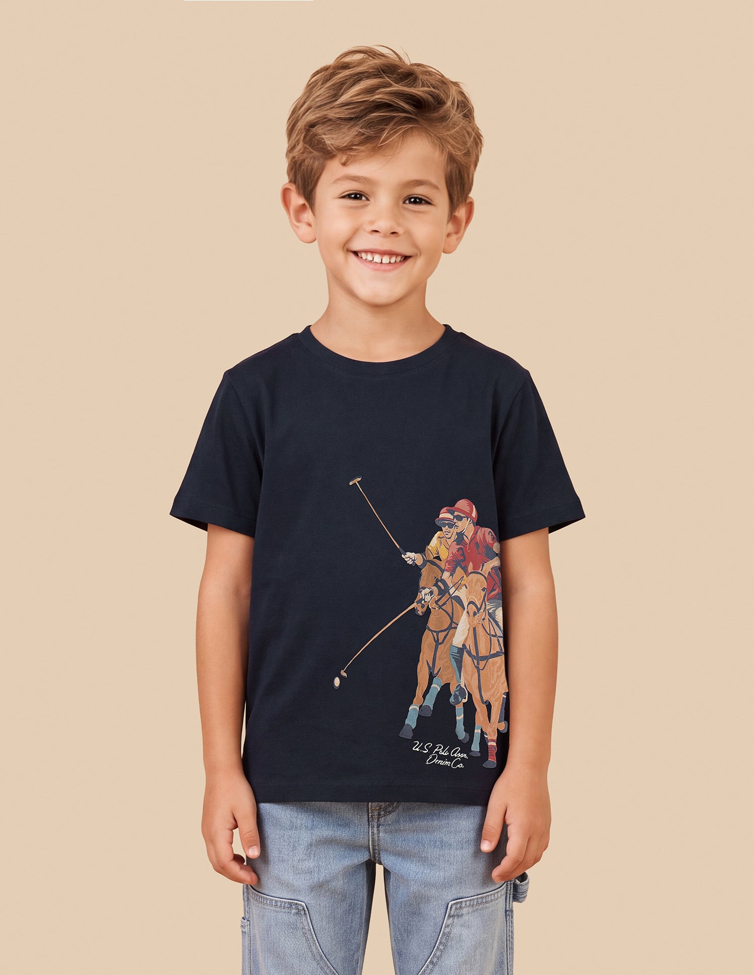 Graphic Brand Printed Regular Fit T-Shirt Navy - U.S. Polo Assn. India | Large