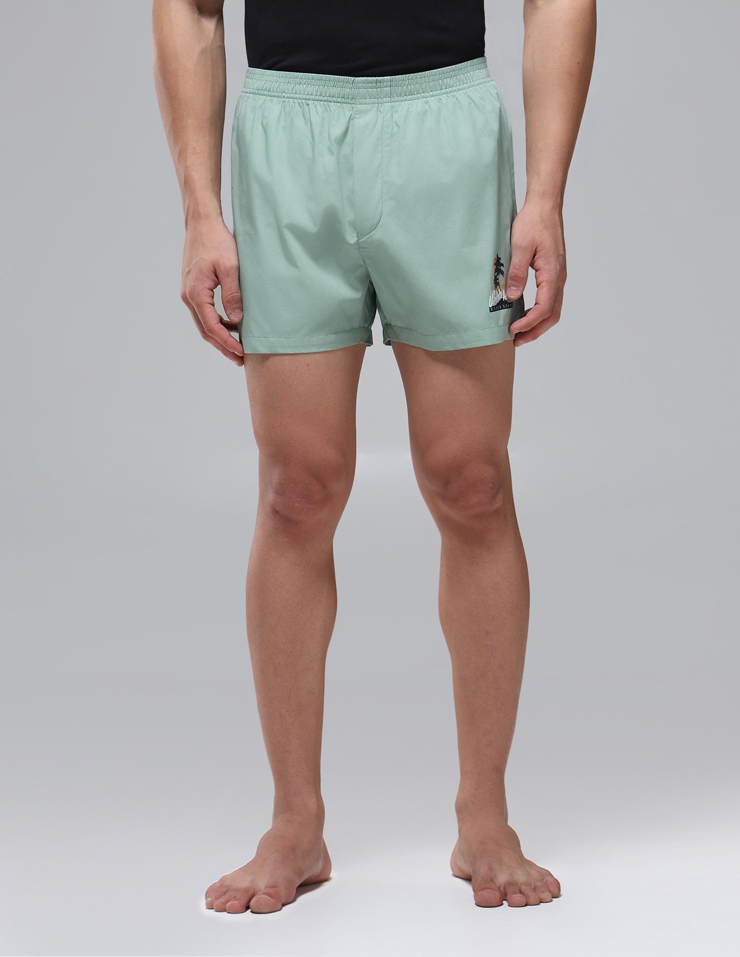 Pure Cotton Mid Rise OEX14 Boxers - Pack Of 1 Granite Green - U.S. Polo Assn. India | Large