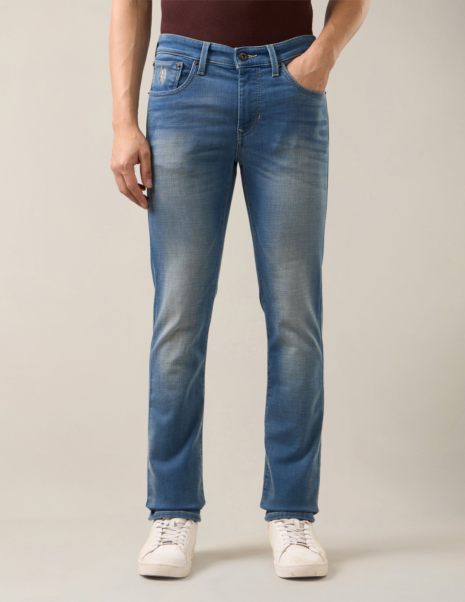 Regallo Skinny Fit Blue Jeans Tinted Blue - U.S. Polo Assn. India | Large