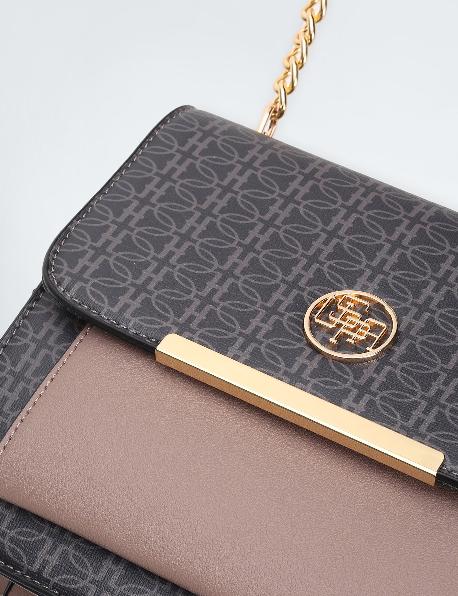 Snap Button Closure Monogram Sling Bag Grey - U.S. POLO ASSN. | Large