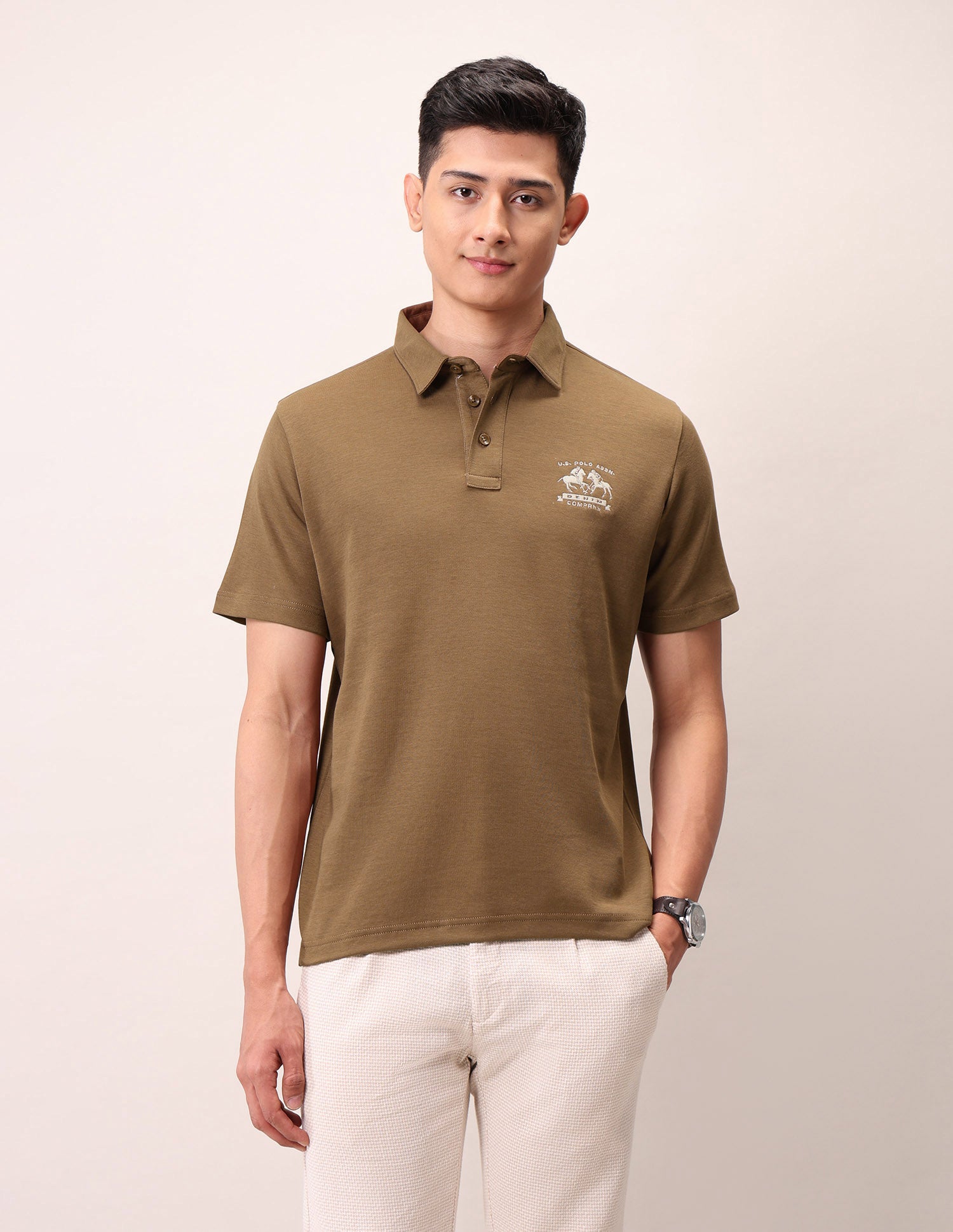Muscle Fit Outdoor Polo Shirt Brown - U.S. Polo Assn. India | Large