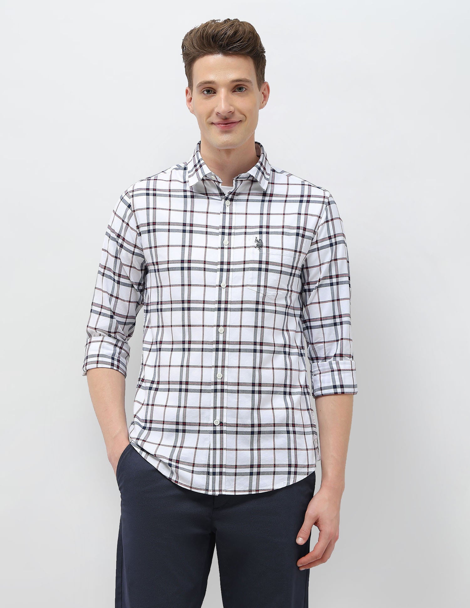 New Port Marina Regular Fit Shirt Navy - U.S. Polo Assn. India | Large