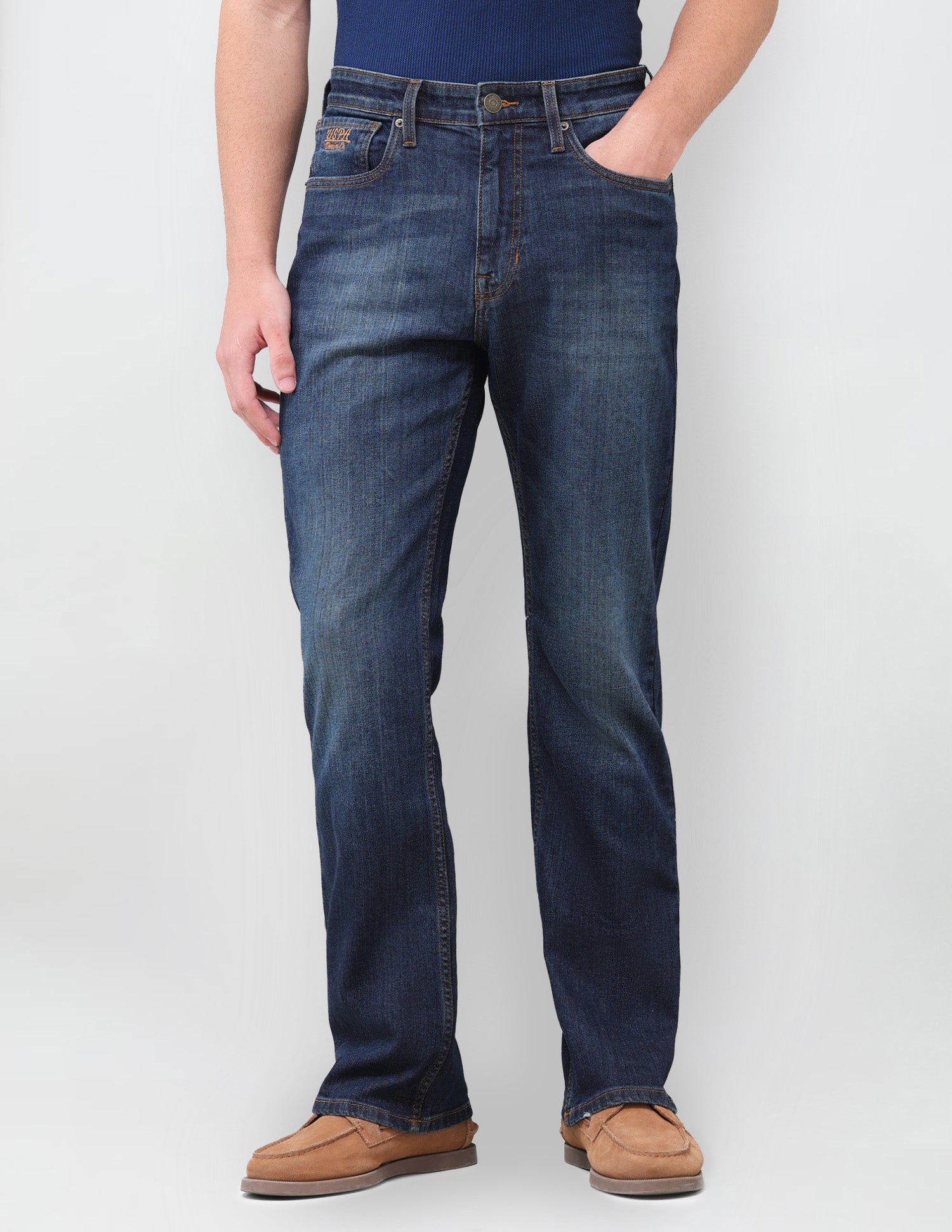 Connor Bootcut Fit Blue Jeans Mid Blue - U.S. Polo Assn. India | Large