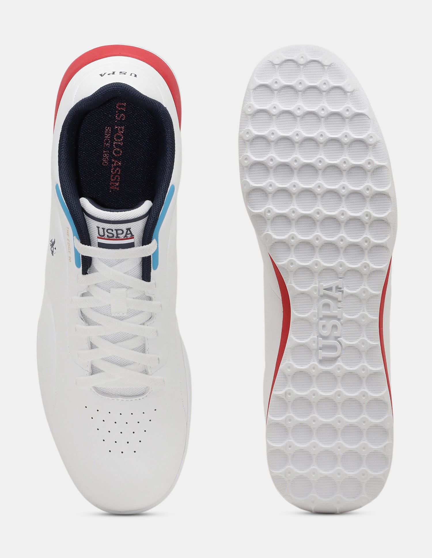 Round Toe Lace Ups The Edge 90 Sneakers White - U.S. Polo Assn. India | Large