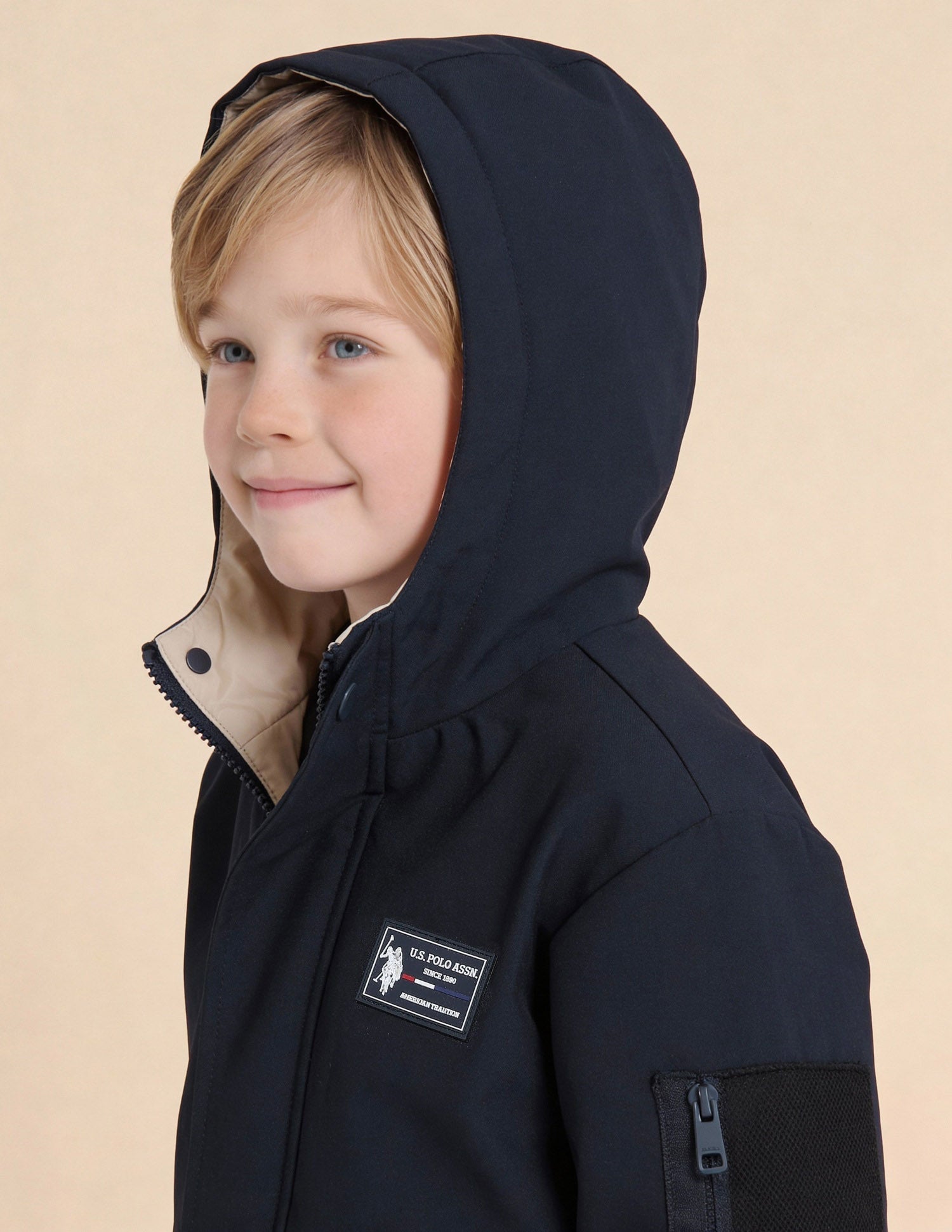 Boys Detachable Puffer Jacket Navy - U.S. Polo Assn. India | Large