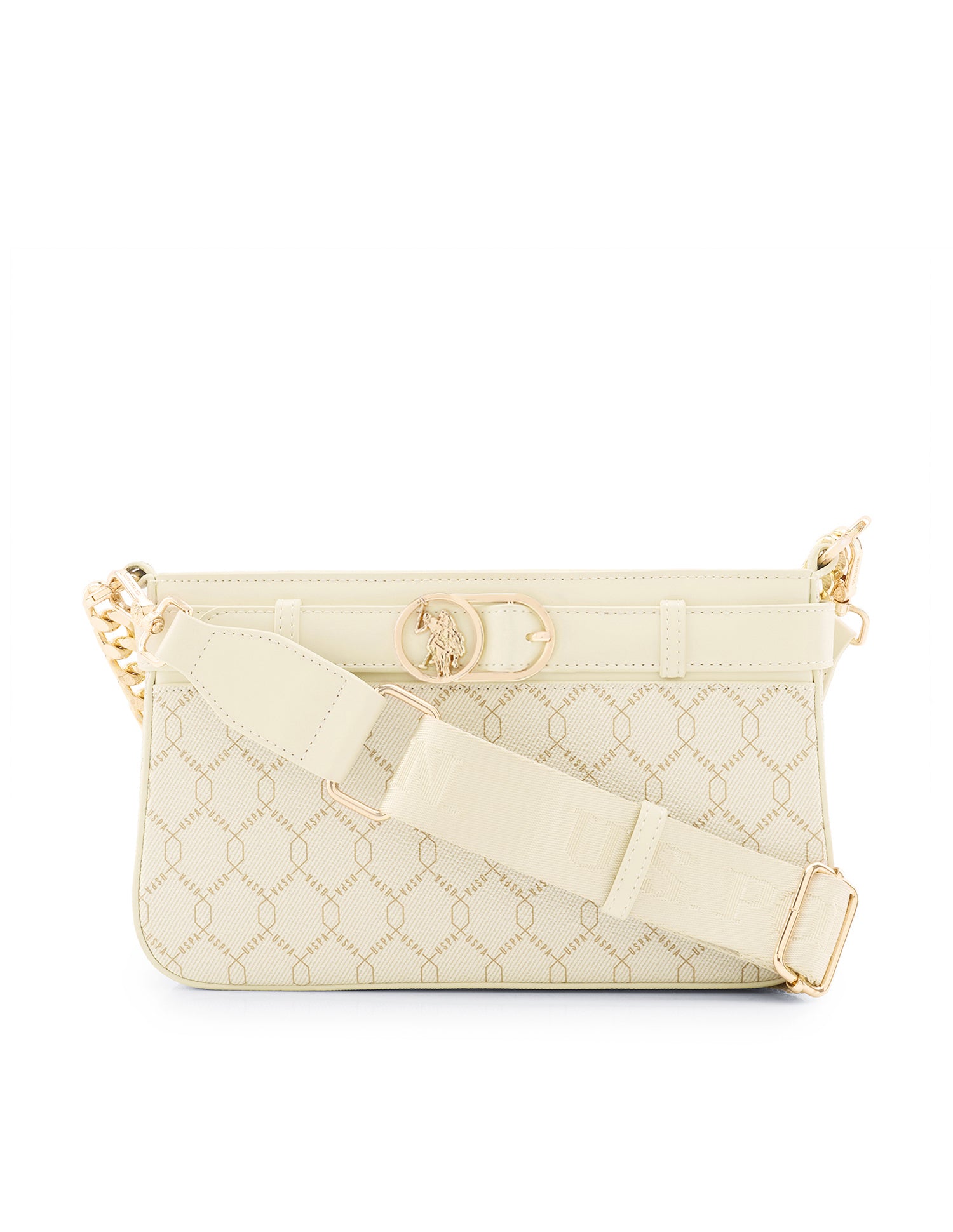 Corina Brand Printed Shoulder Bag Off White - U.S. Polo Assn. India | Large