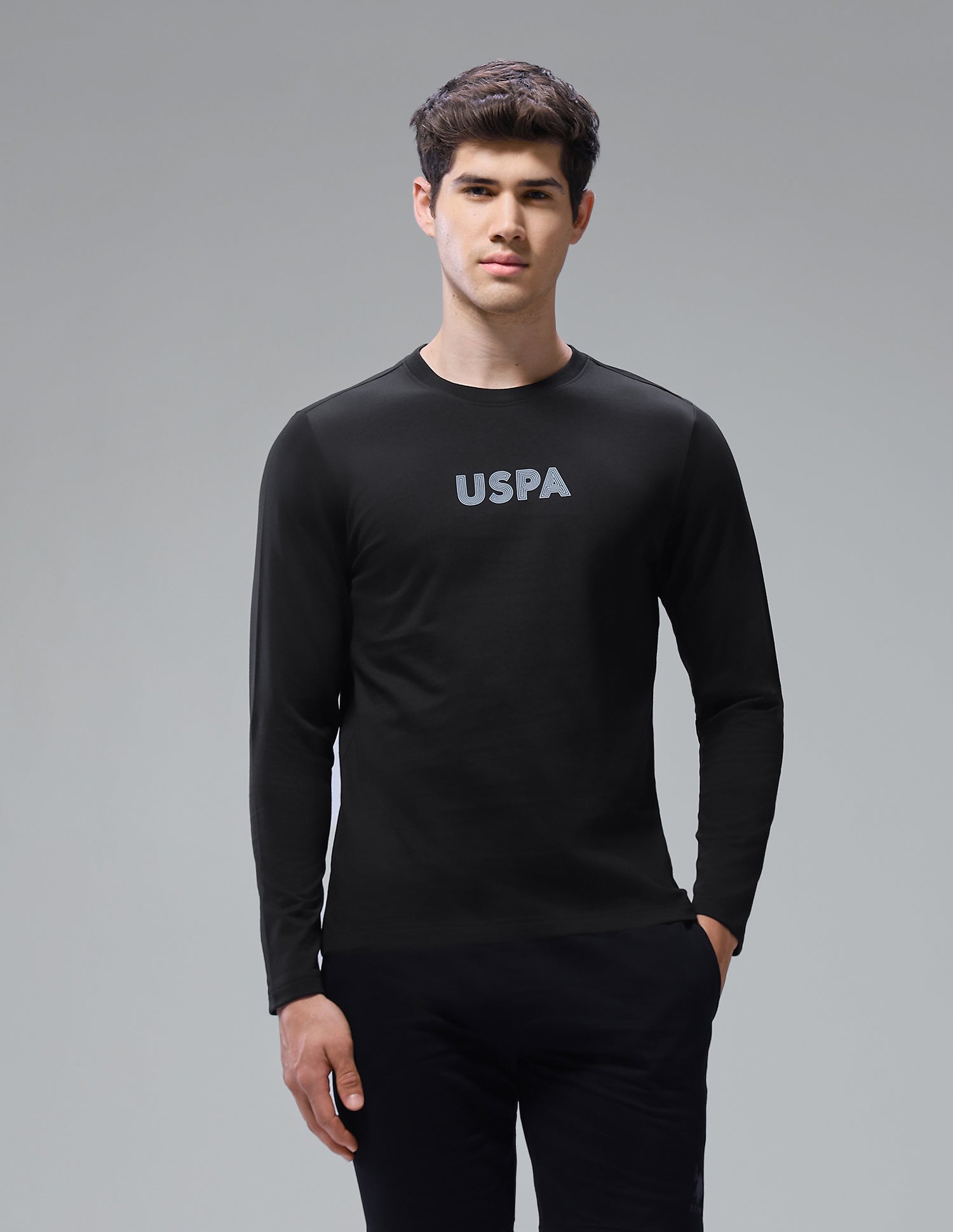 Solid Comfort Fit Loungewear T-Shirt Black - U.S. Polo Assn. India | Large