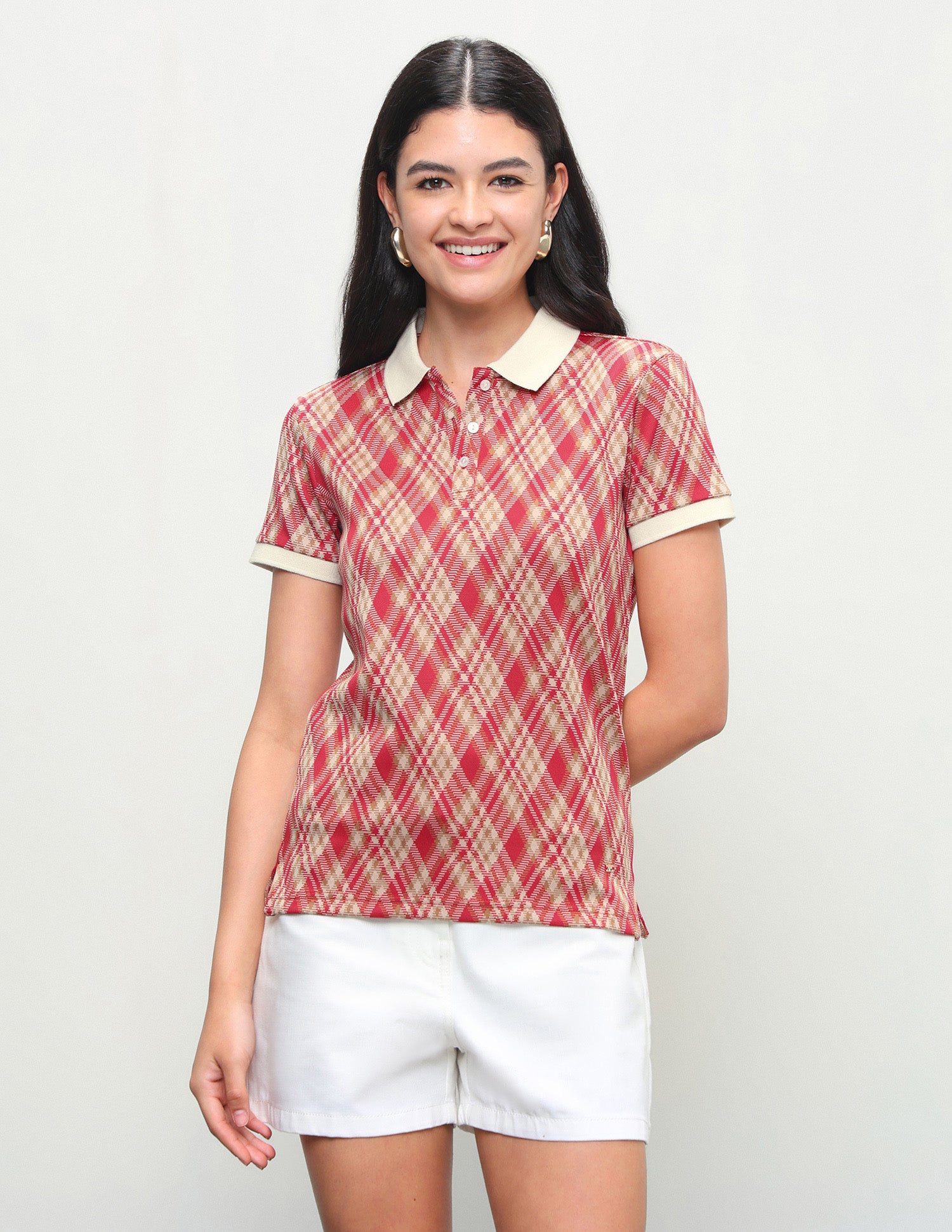 Plaid Checked Regular Fit Polo Shirt Red - U.S. Polo Assn. India | Large