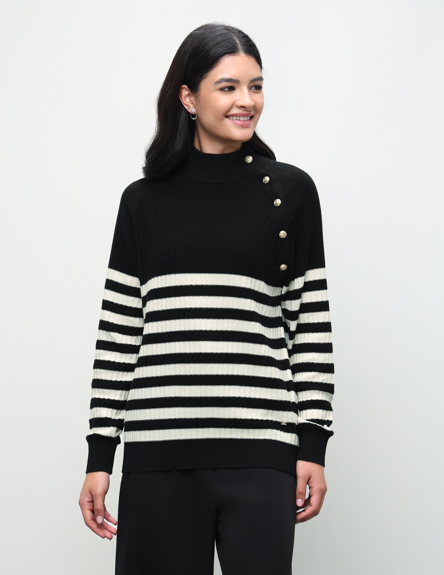 Horizontal Striped Regular Fit Sweater Multicolour - U.S. Polo Assn. India | Large