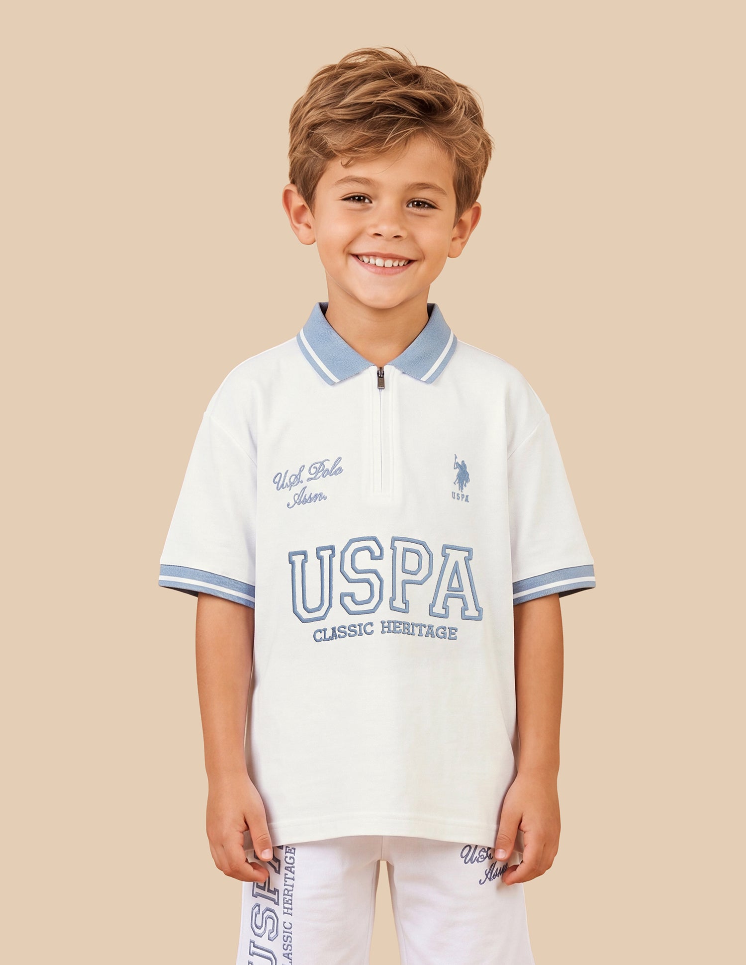 Brand Embroidered Regular Fit Polo Shirt White - U.S. Polo Assn. India | Large